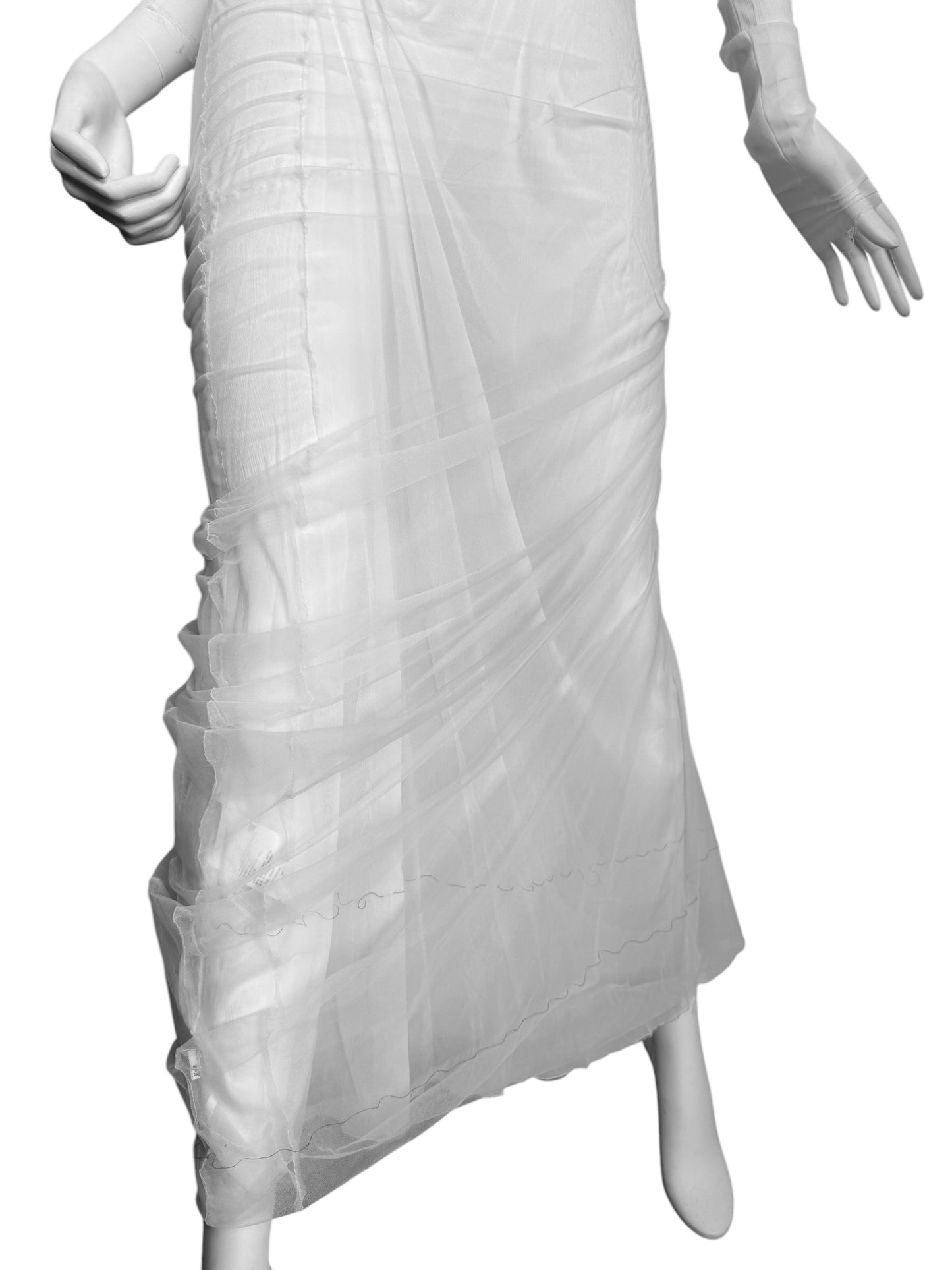 MAISON MARGIELA SS2021 BY GALLIANO WHITE SILK « WET » BRIDAL MAXI DRESS