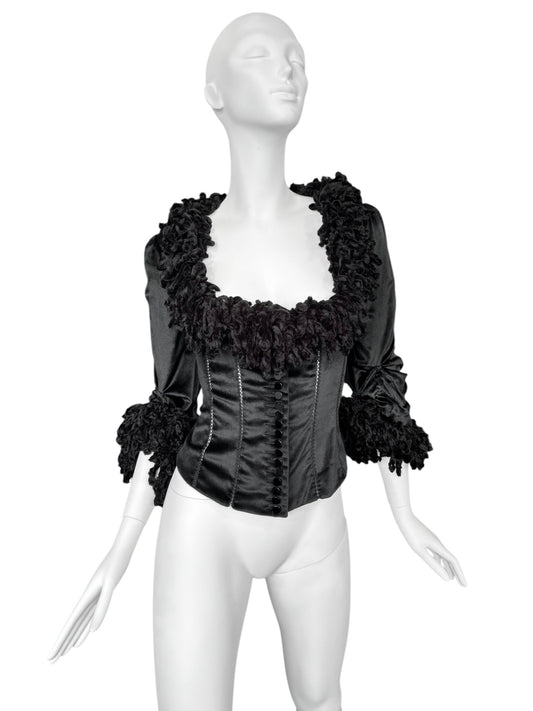 FAYÇAL AMOR FW1994 BLACK VELVET CORSET JACKET