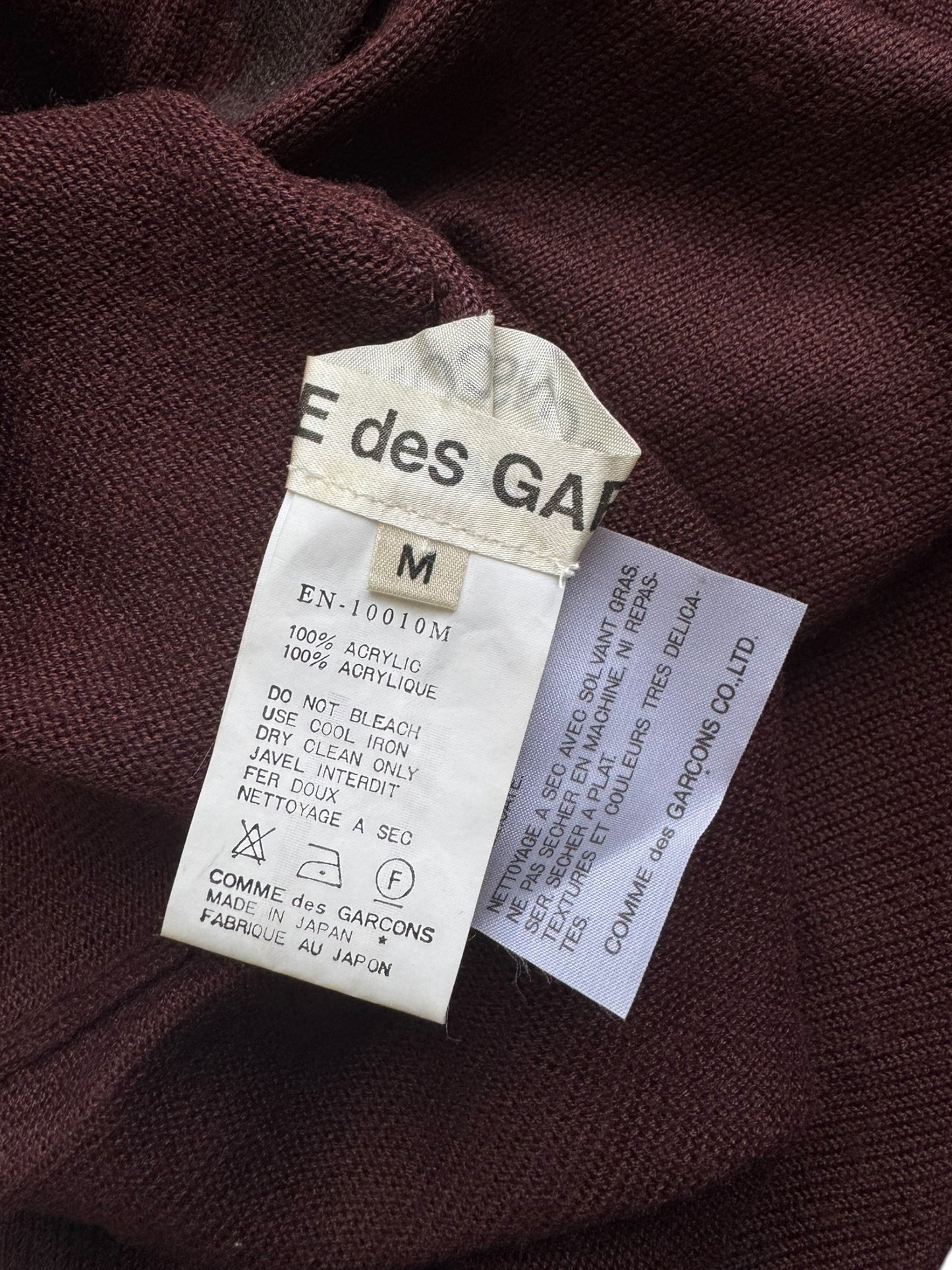 COMME DES GARÇONS SS1992 BROWN KNIT SWEATER