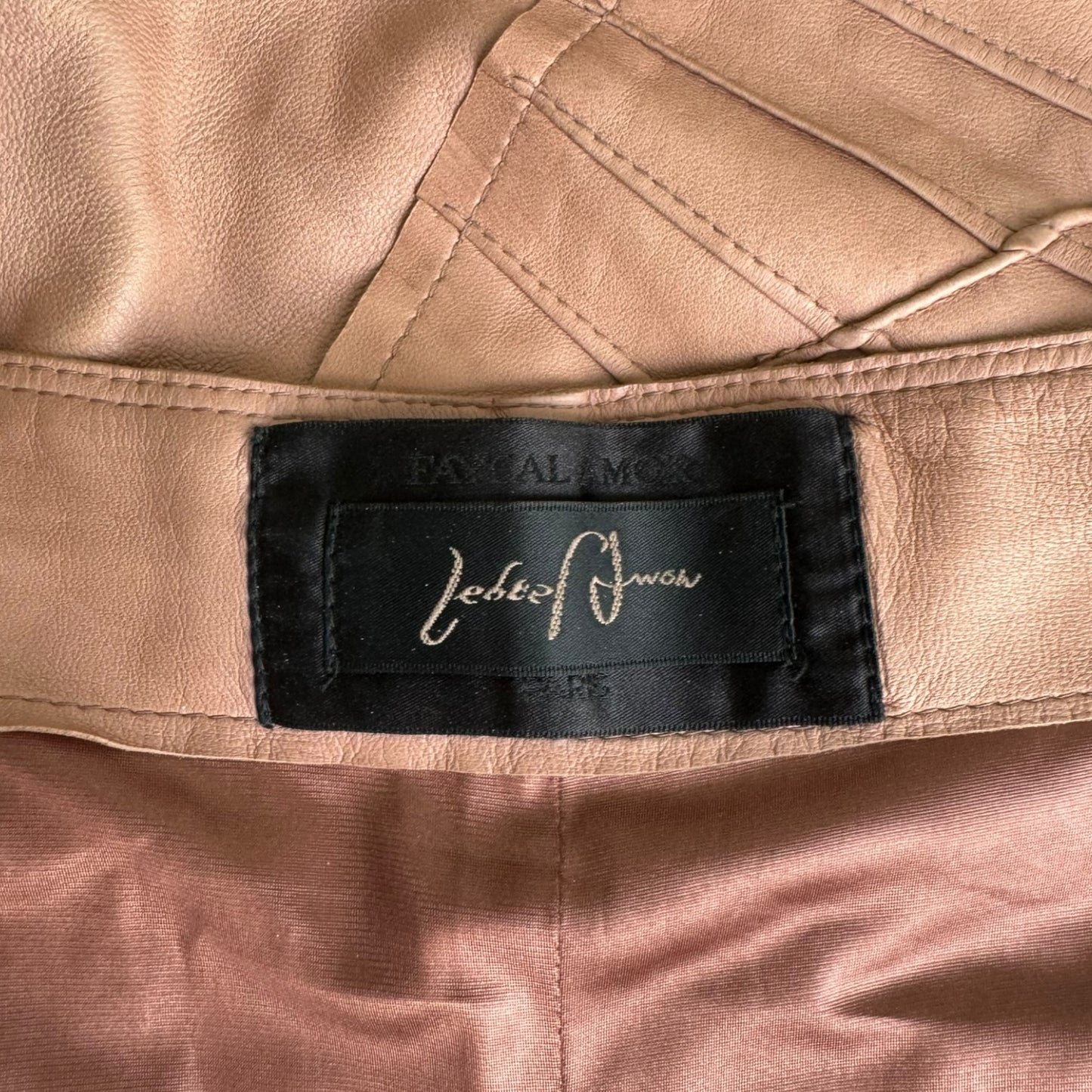 FAYÇAL AMOR SS2004 BROWN DARTED HALTERNECK MINI DRESS