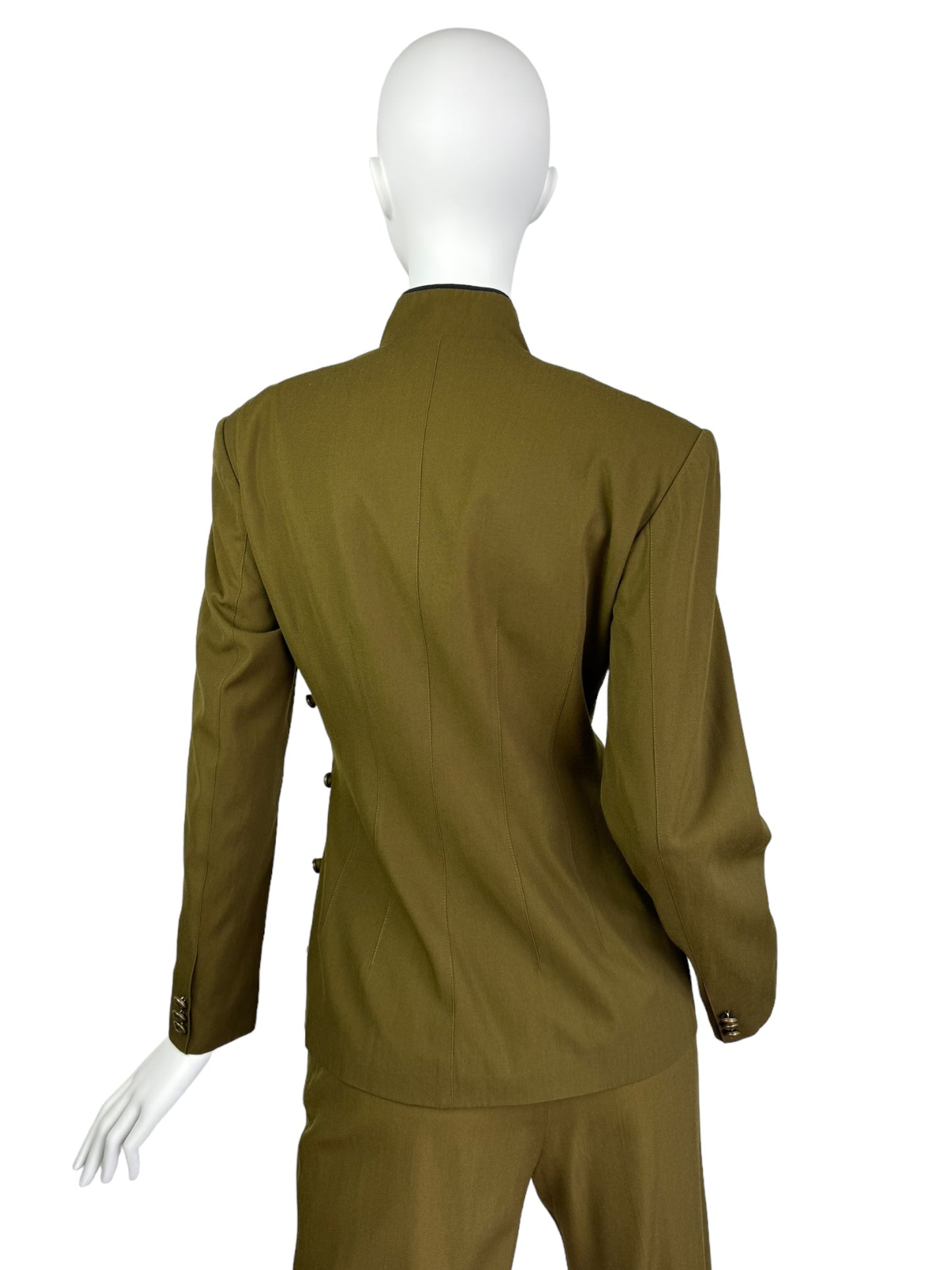 PLEIN SUD 1980s OLIVE GREEN BLAZER