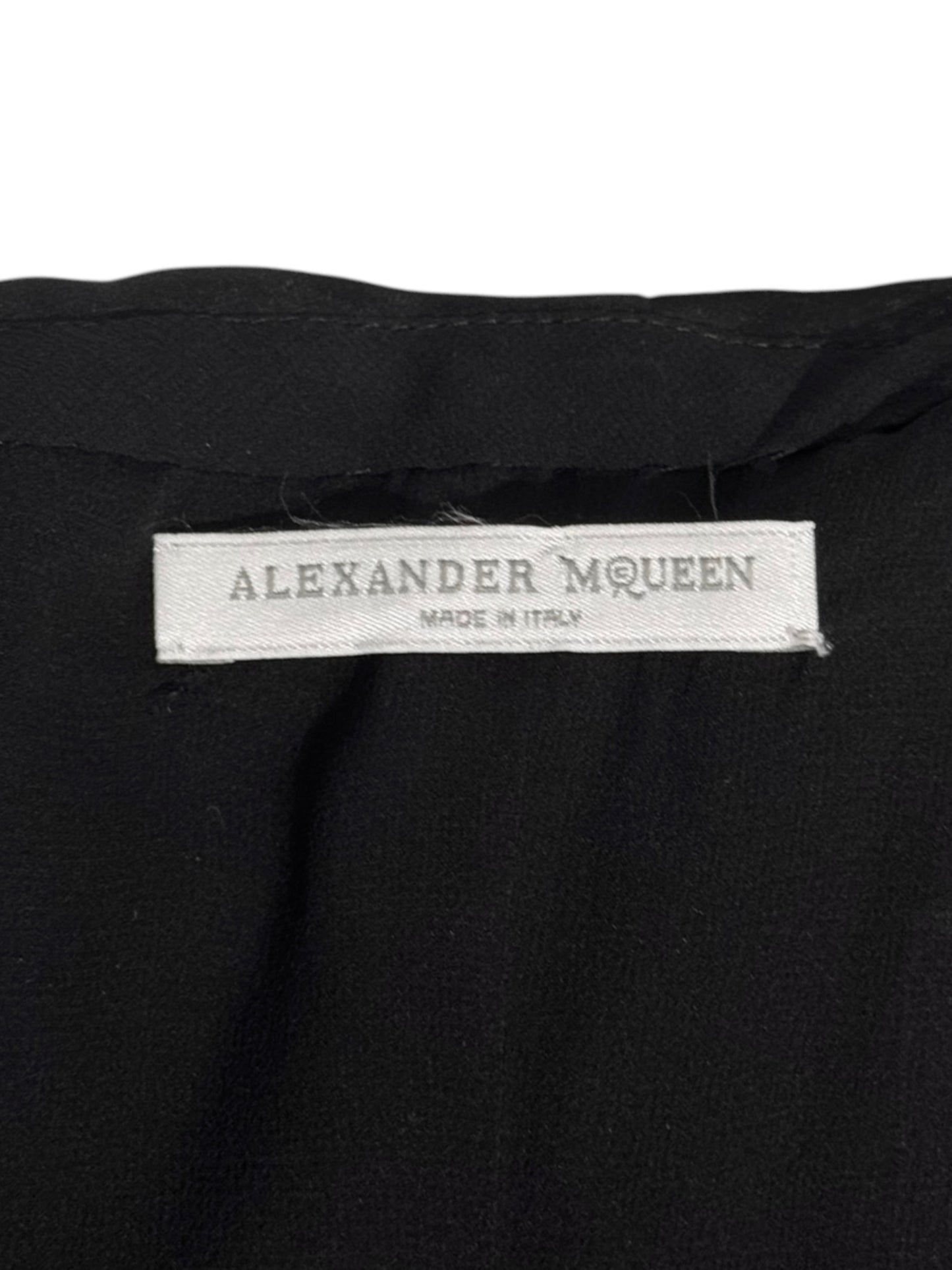 ALEXANDER MCQUEEN SS2009 «NATURAL DIS-TINCTION UN-NATURAL SELECTION» BLACK SILK BUSTIER MINI DRESS