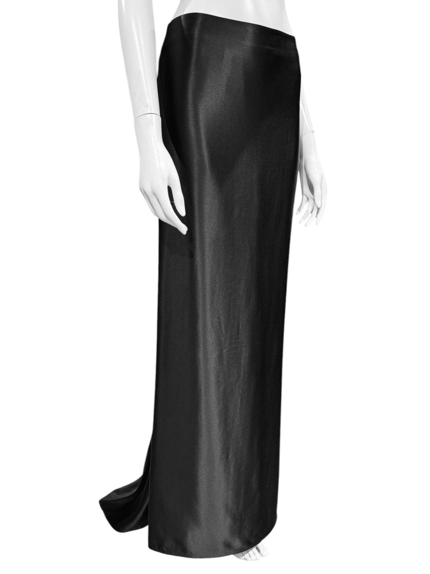 ALEXANDER MCQUEEN SS1999 «NO. 13» BLACK SILK MAXI SKIRT