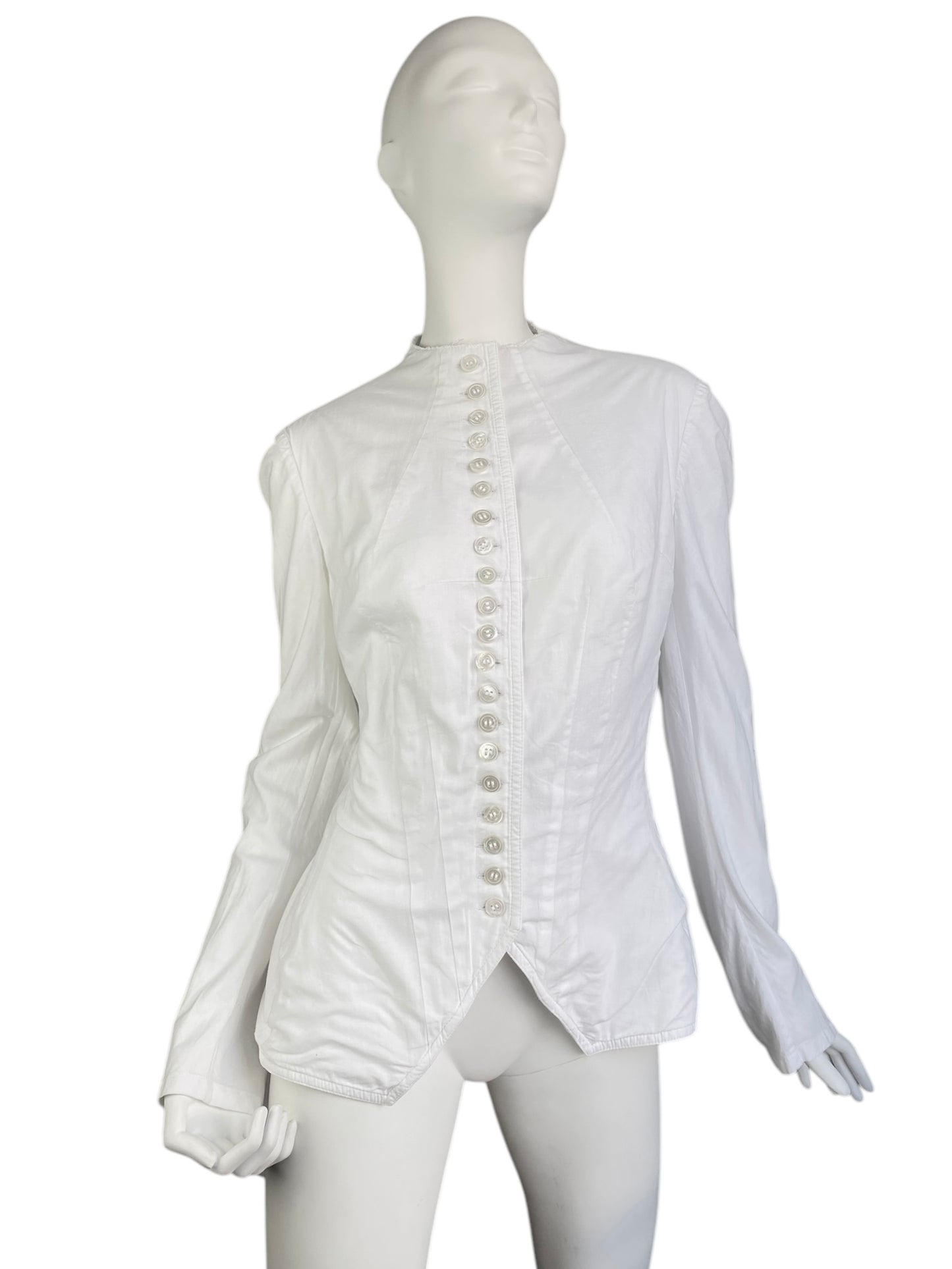 YOHJI YAMAMOTO SS1998 WHITE CORSET SHIRT