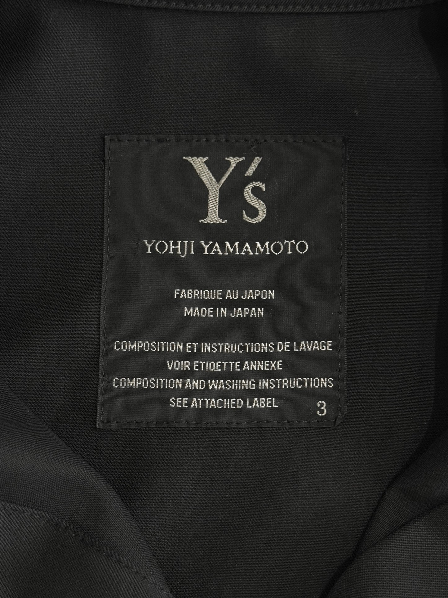 Y’S YOHJI YAMAMOTO 2010s BLACK HIGH COLLAR MAXI DRESS/COAT