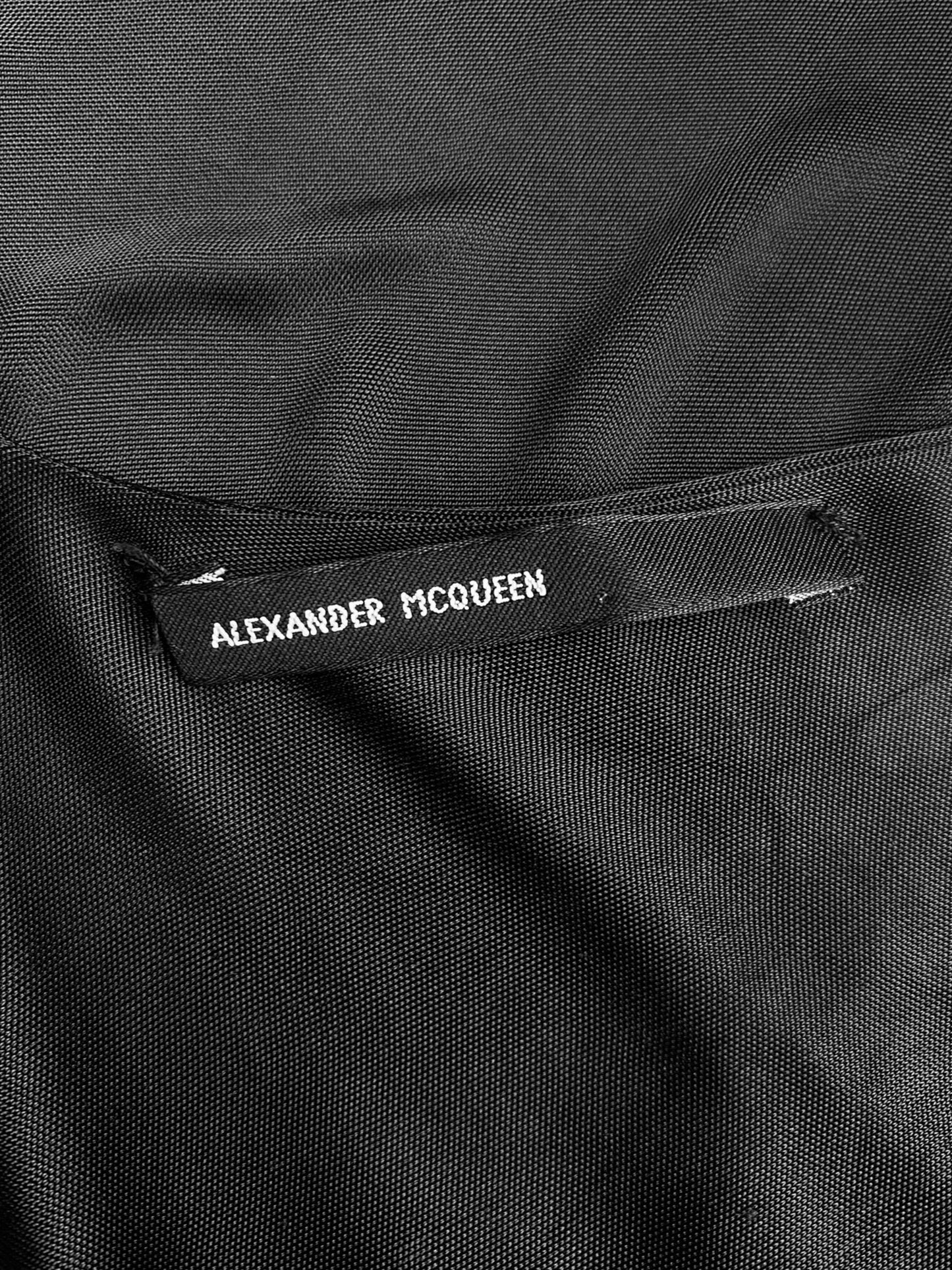 ALEXANDER MCQUEEN SS1996 «THE HUNGER» BLACK RUCHED CUT-OUT BODYCON DRESS