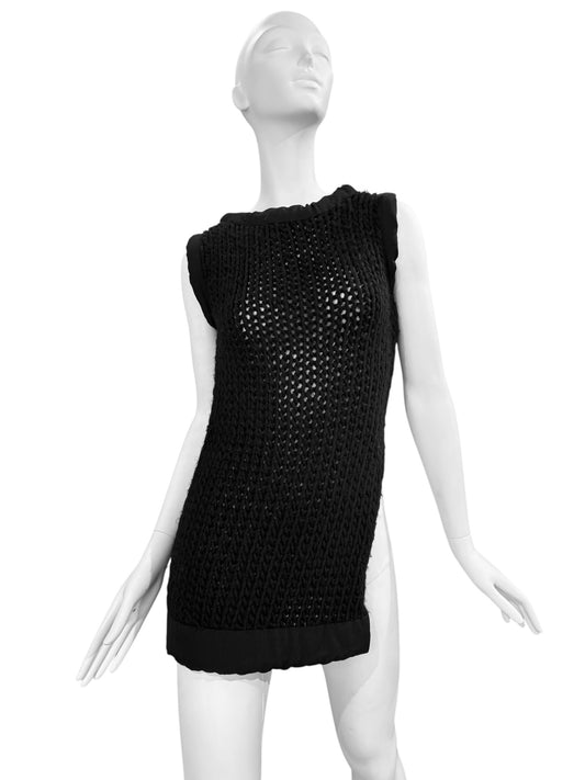 YOHJI YAMAMOTO FW2001 BLACK WOOL TANK TOP