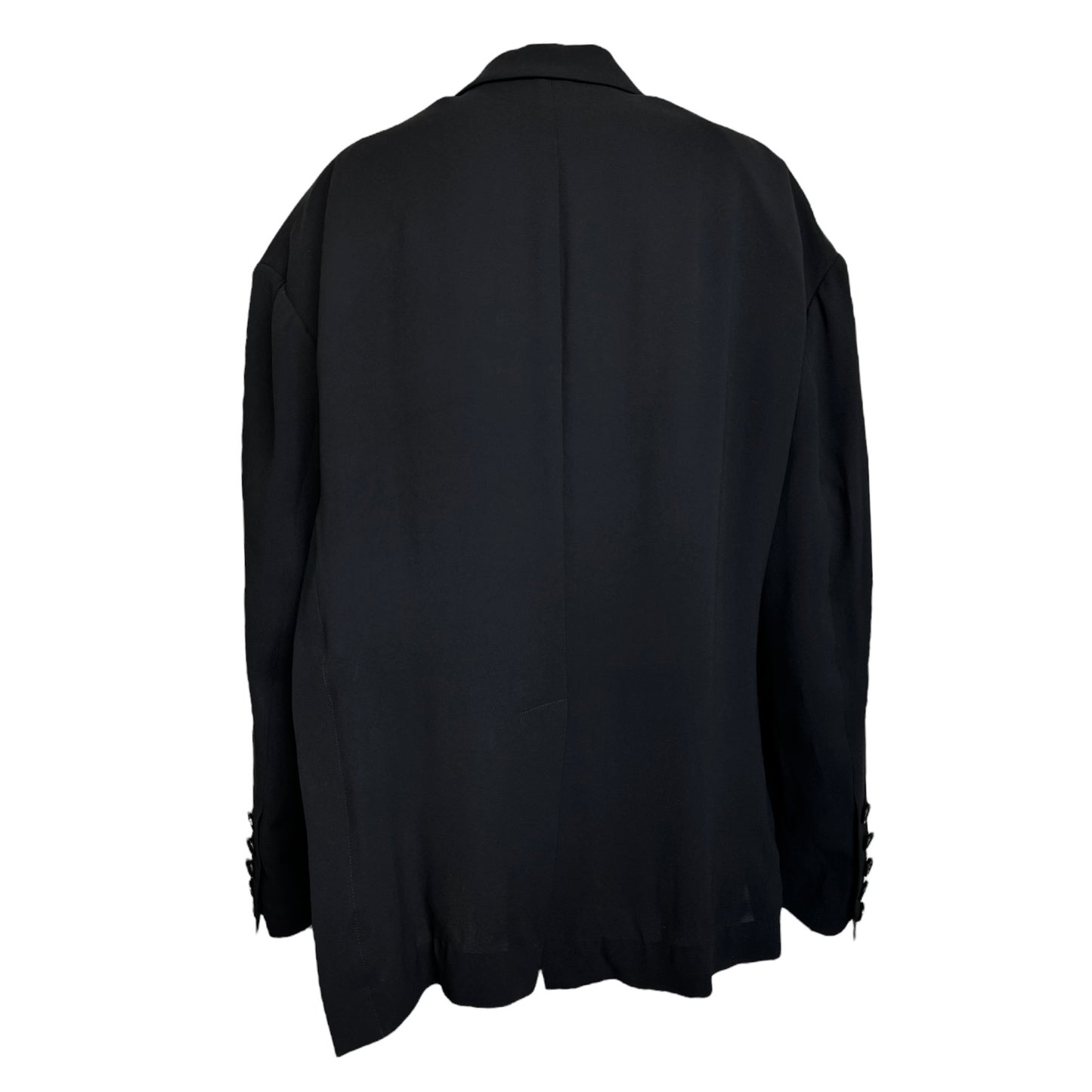 YOHJI YAMAMOTO FW2006 BLACK SILK CUT OUT BUCKLE BLAZER