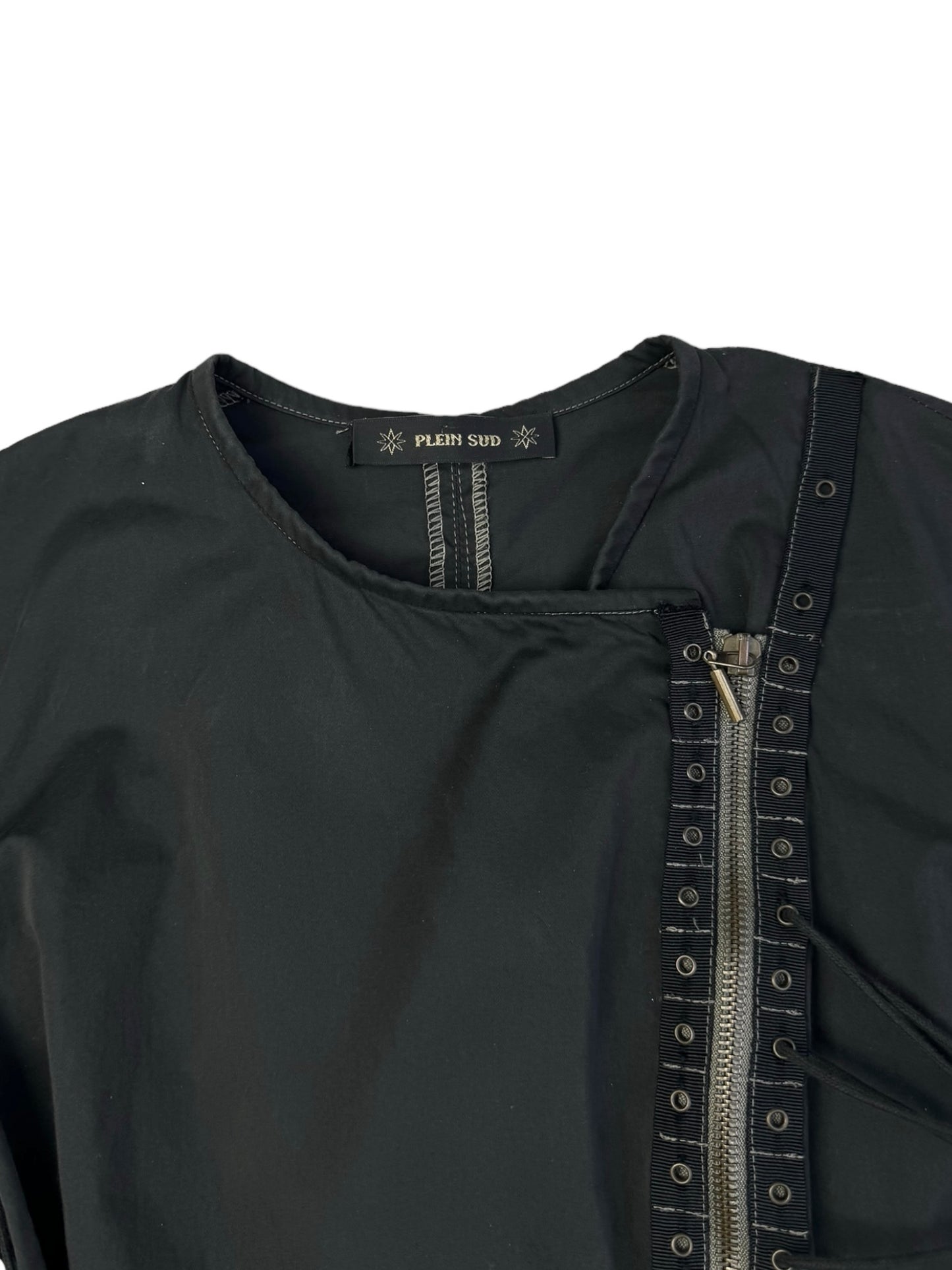 PLEIN SUD SS2003 BLACK LACE-UP BONDAGE JACKET