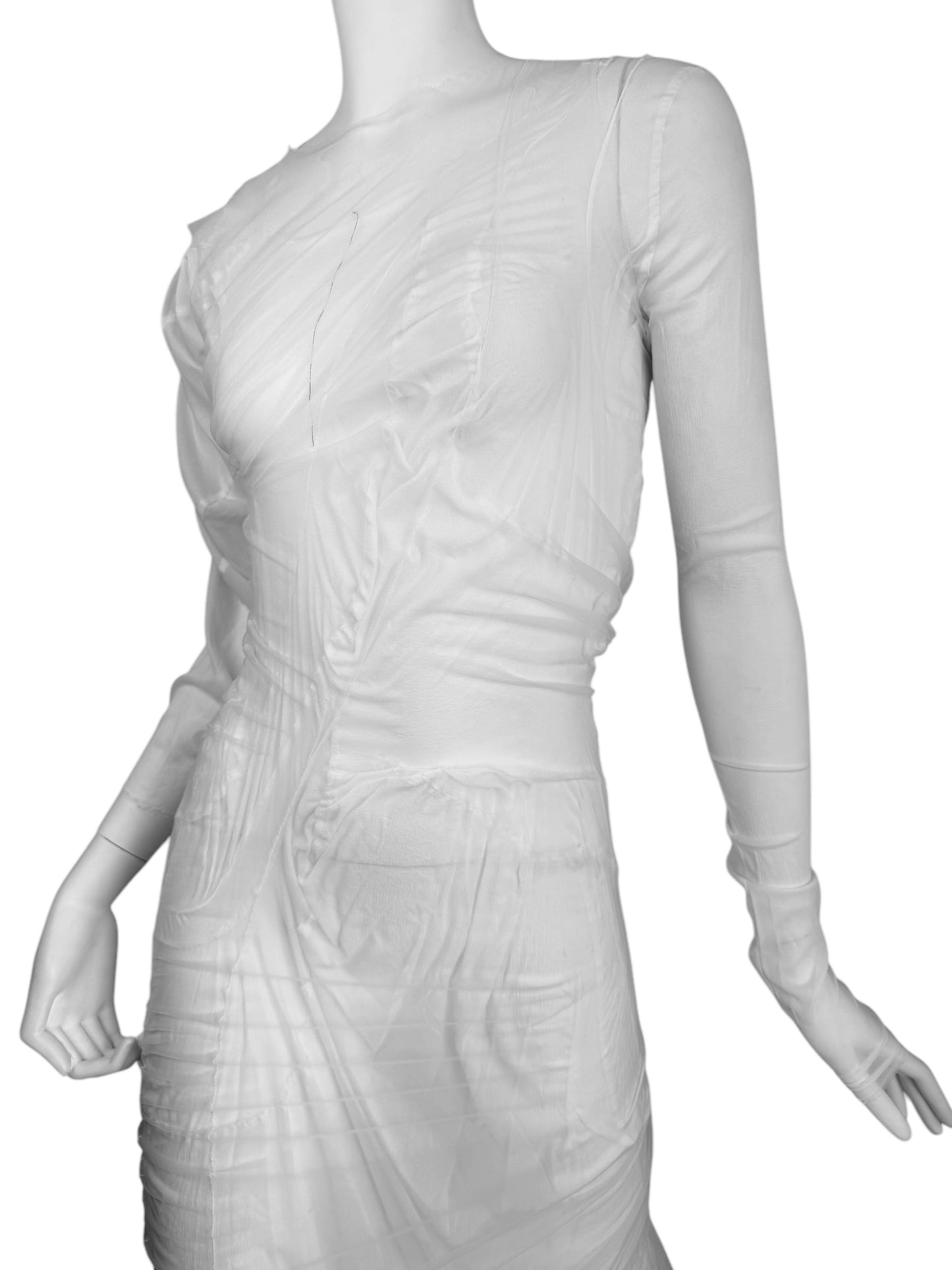 MAISON MARGIELA SS2021 BY GALLIANO WHITE SILK « WET » BRIDAL MAXI DRESS