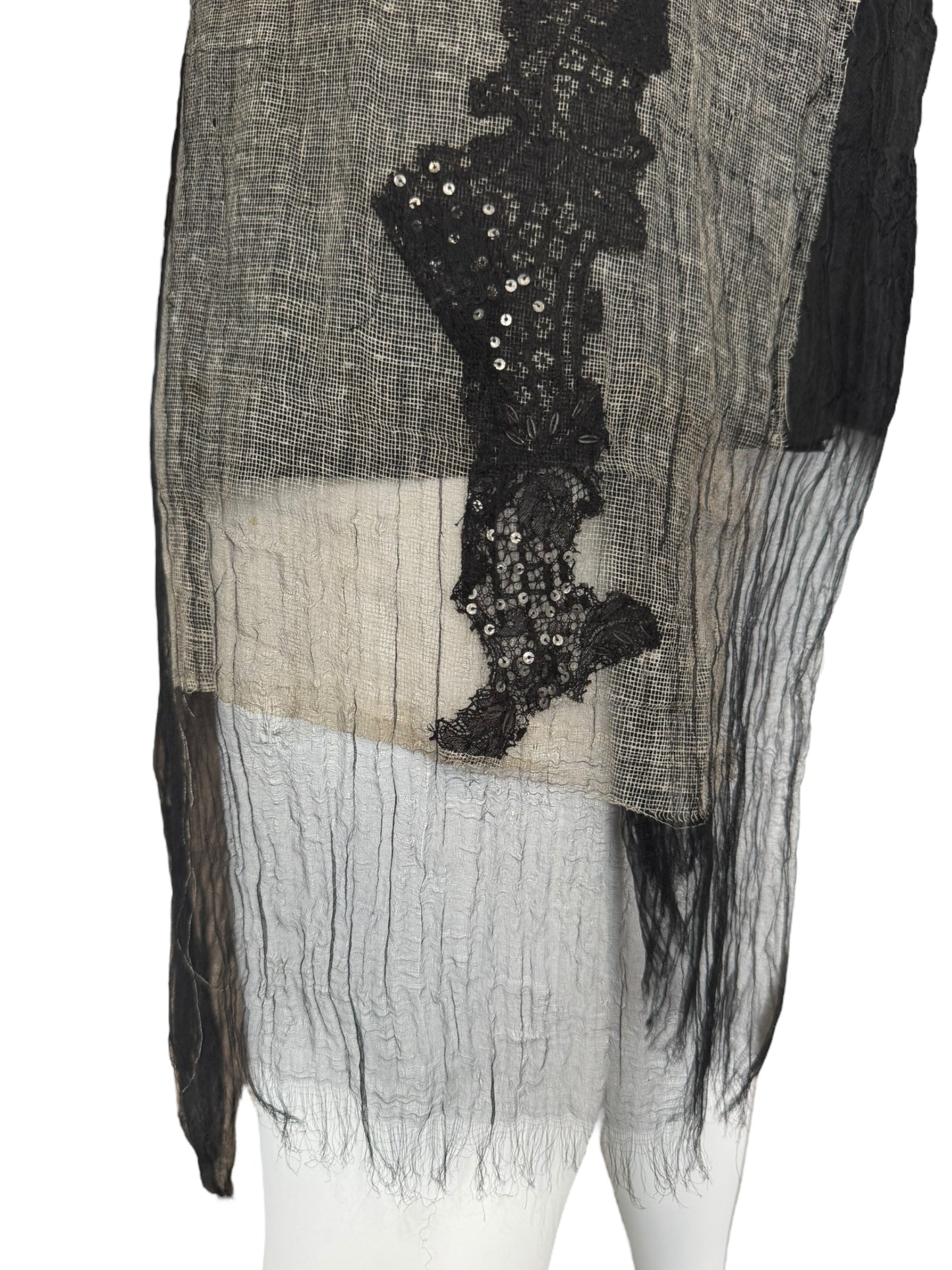 MARC LE BIHAN 1994 BLACK ASYMMETRICAL EMBELLISHED BLAZER