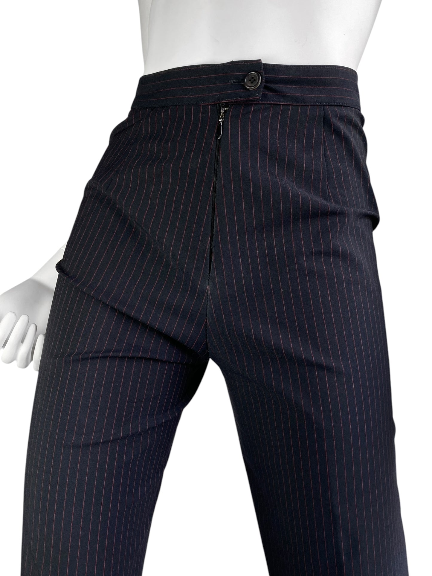 ALEXANDER MCQUEEN FW1998 «JOAN» BLACK & RED STRIPED PANTS