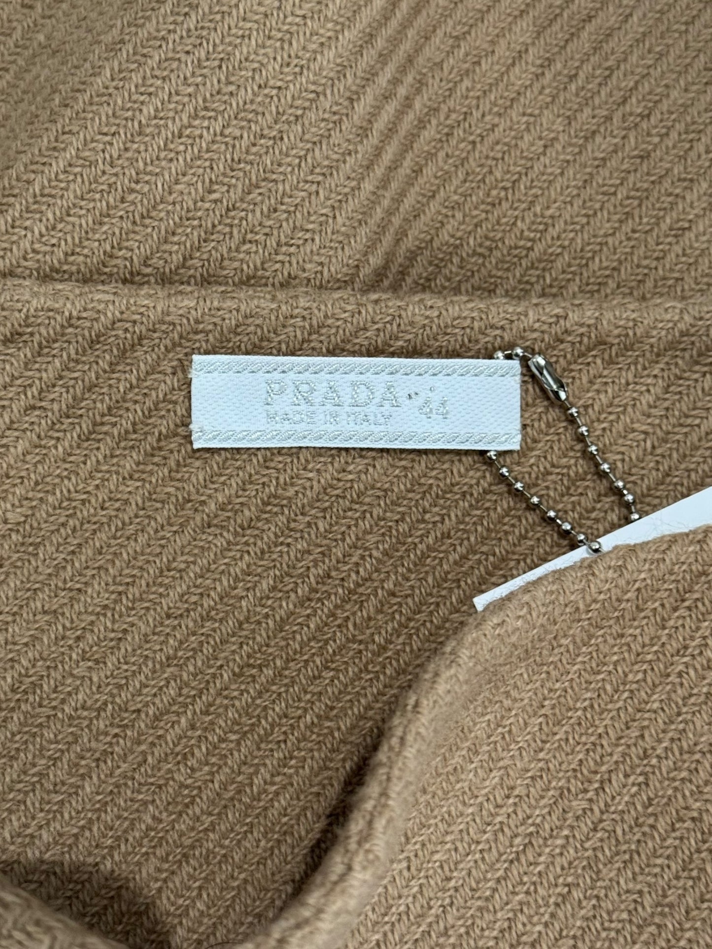 PRADA FW1999 BEIGE WOOL LEAF APPLIQUÉ MIDI SKIRT
