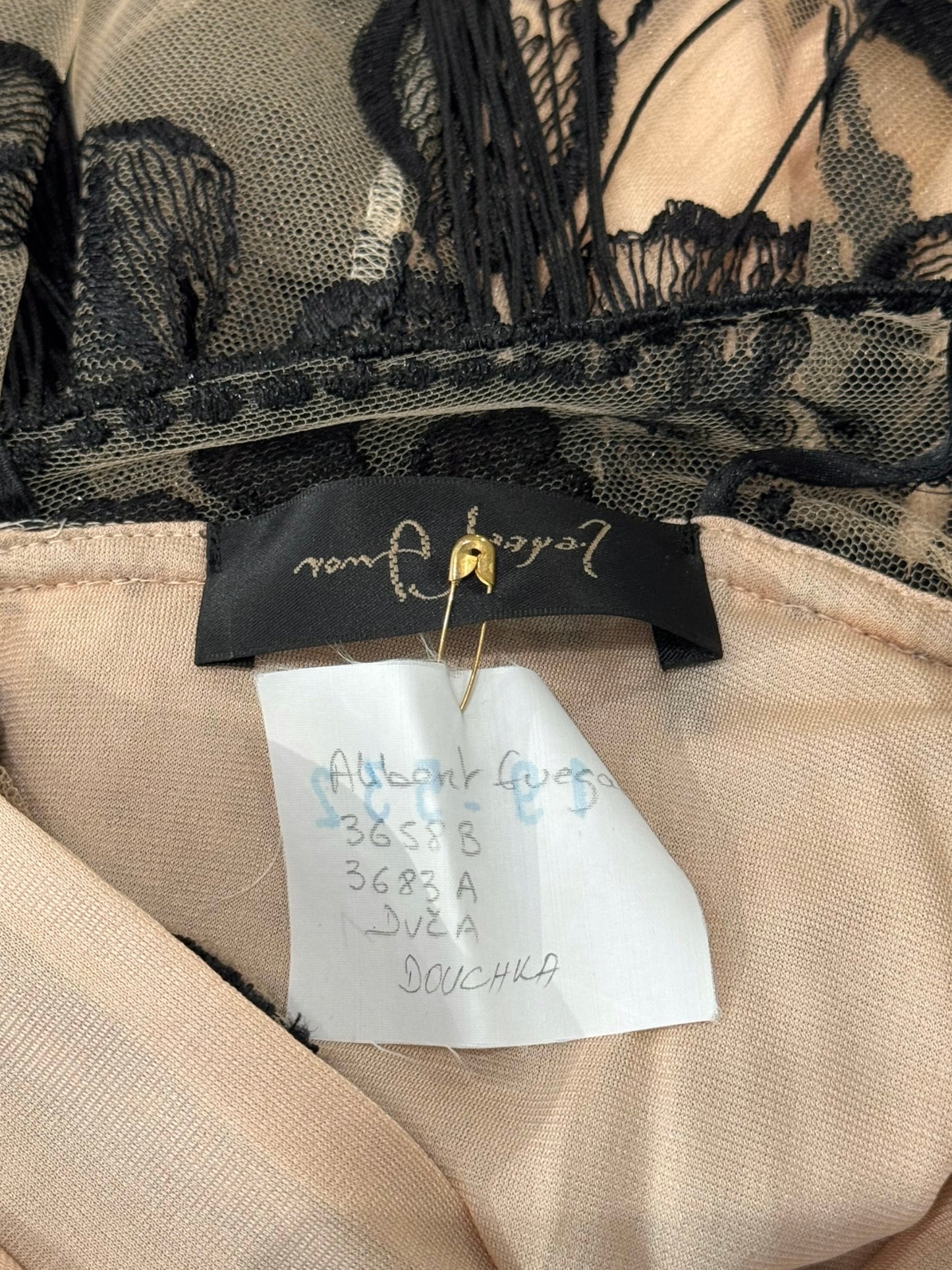 FAYÇAL AMOR 2019 BEIGE & BLACK FLORAL FRINGES MAXI DRESS