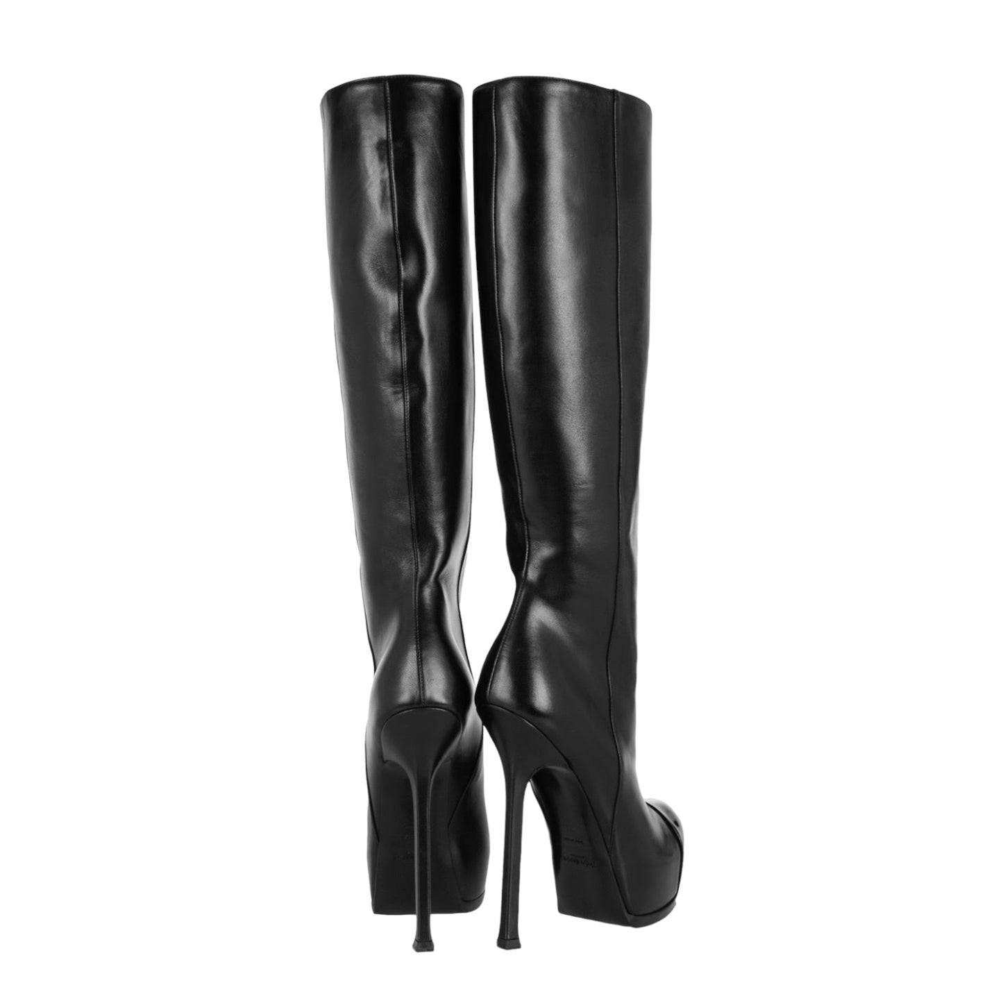 YVES SAINT LAURENT FW2008 BY STEFANO PILATI BLACK LEATHER TRIBTOO TOE-CAP BOOTS