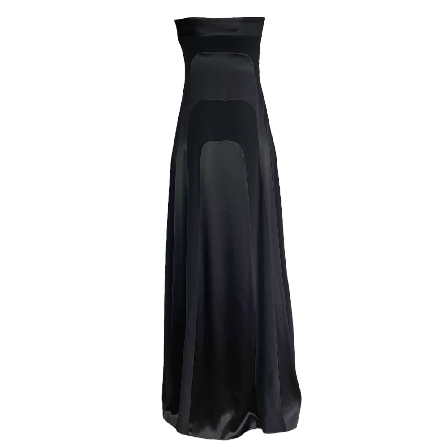 FAYÇAL AMOR SS2004 BLACK BUSTIER MAXI DRESS