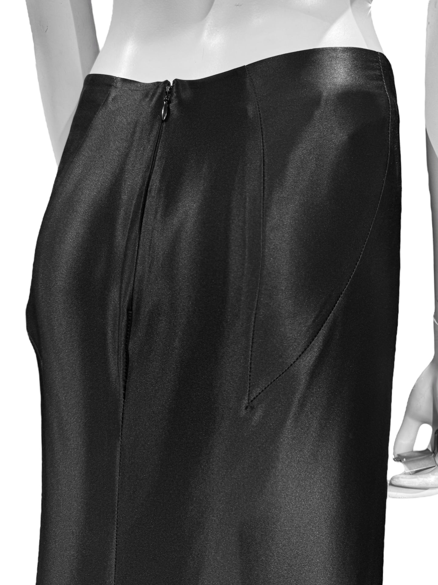 ALEXANDER MCQUEEN SS1999 «NO. 13» BLACK SILK MAXI SKIRT