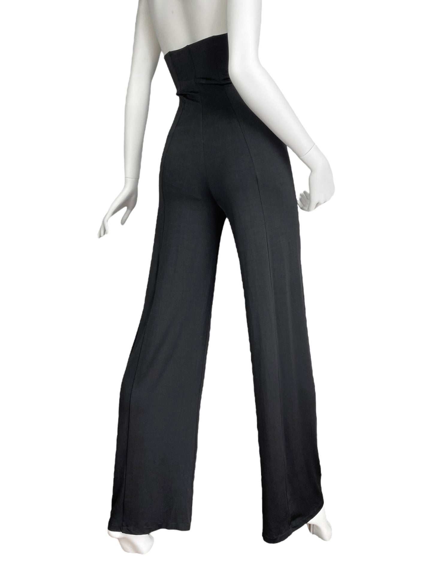 PLEIN SUD SS1990 BLACK HIGH WAISTED BUTTONS PANTS