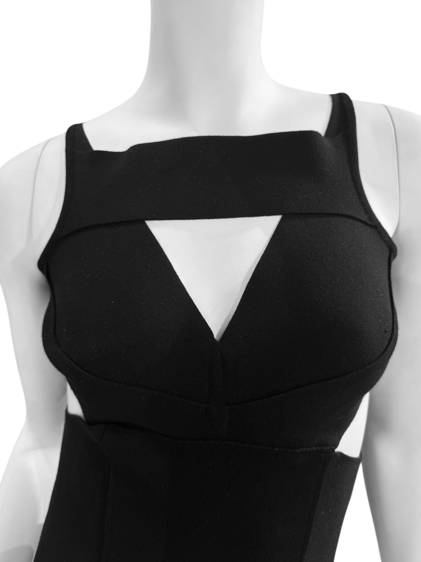 RICK OWENS SS2020 BLACK KNIT CUT OUT TANK TOP