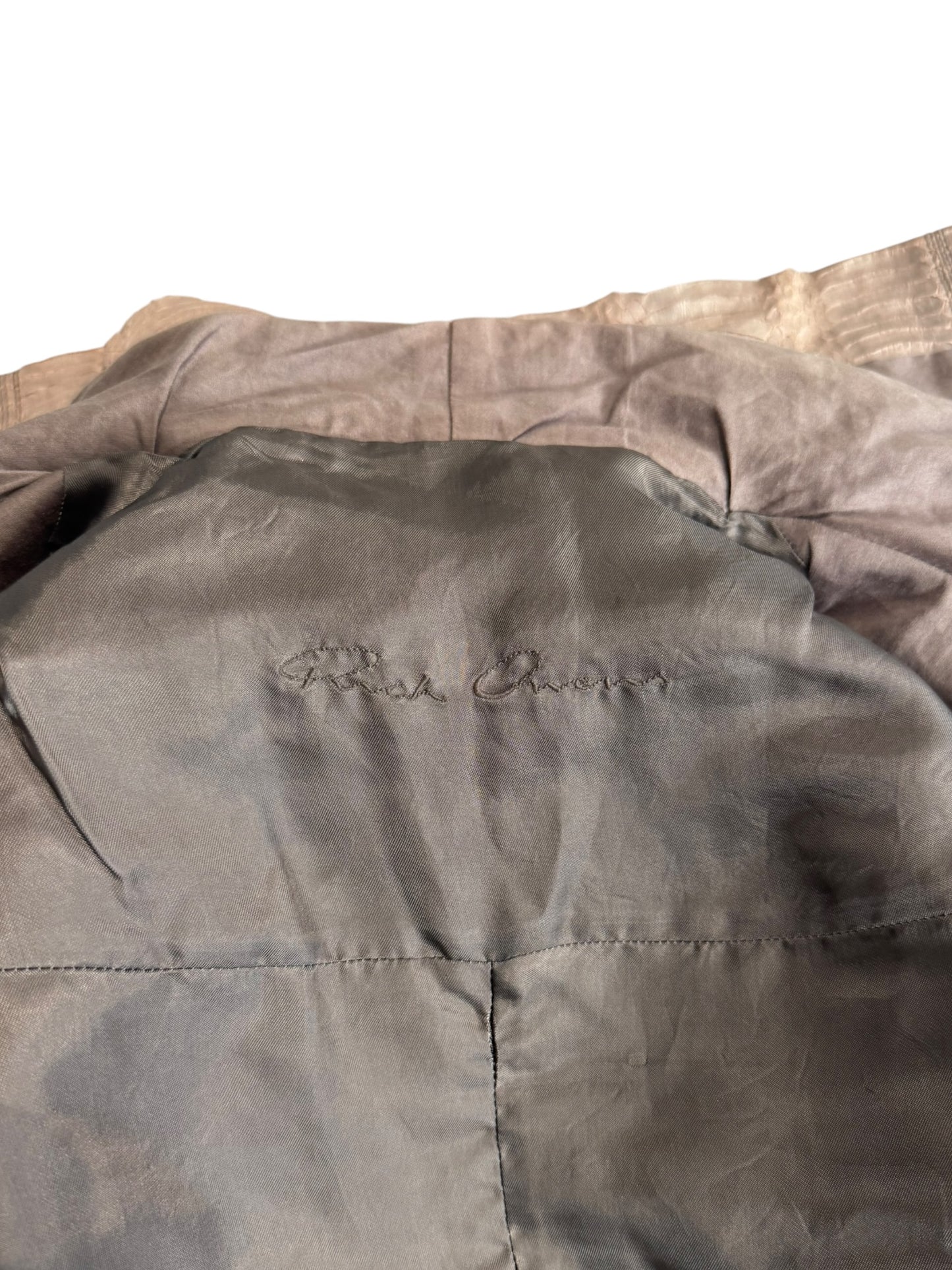 RICK OWENS SS2012 «NASKA» BROWN PYTHON LEATHER ASYMMETRICAL ZIP JACKET