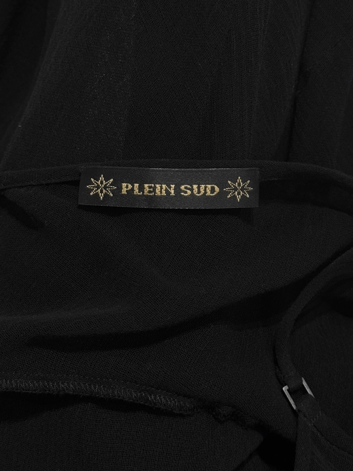 PLEIN SUD SS2002 BLACK SHEER MAXI DRESS