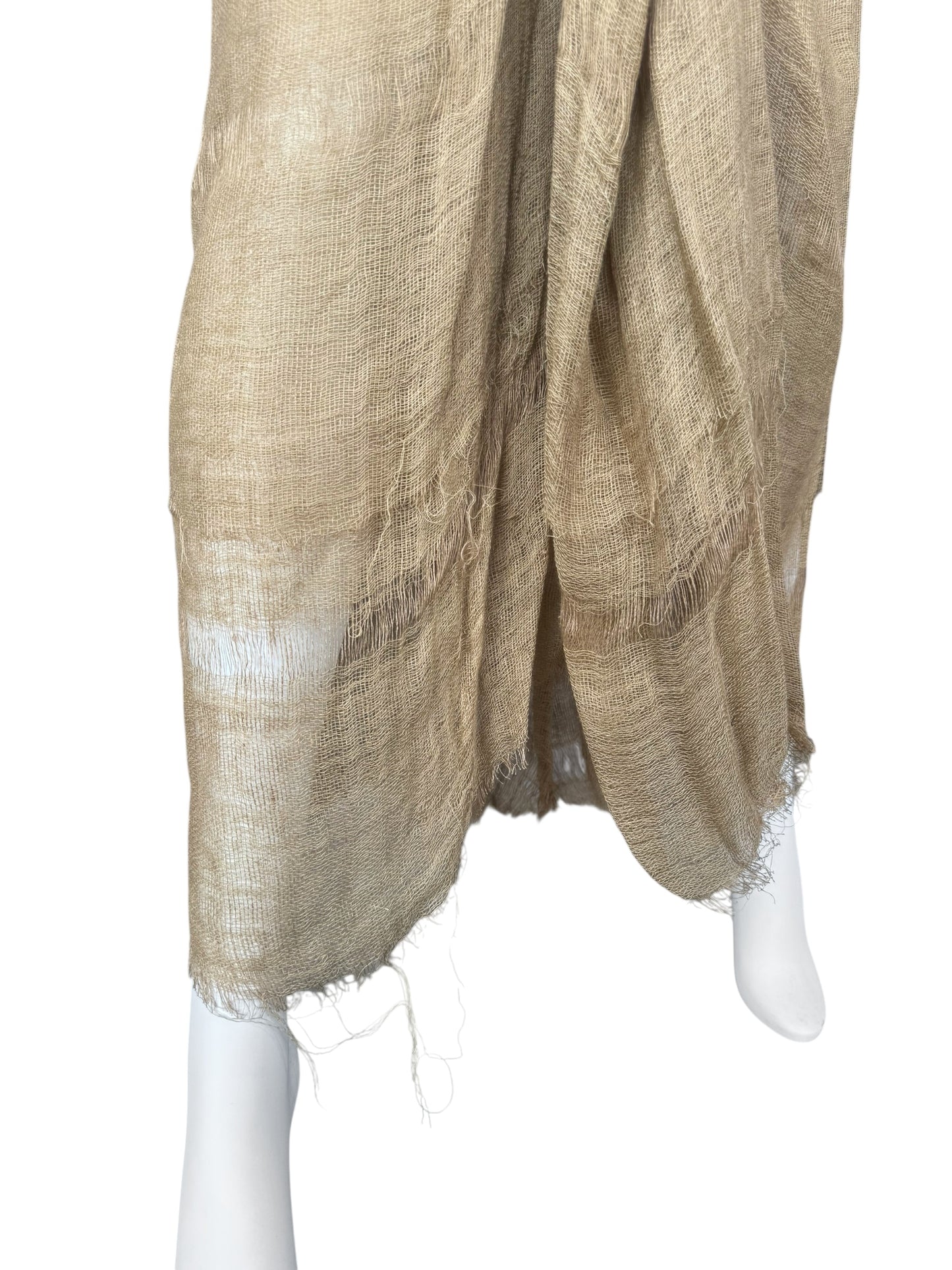 FAYÇAL AMOR SS1993 BEIGE RAW JUTE MAXI SKIRT