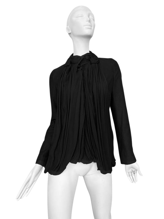 TROSMAN 2000s BLACK DRAPED JACKET