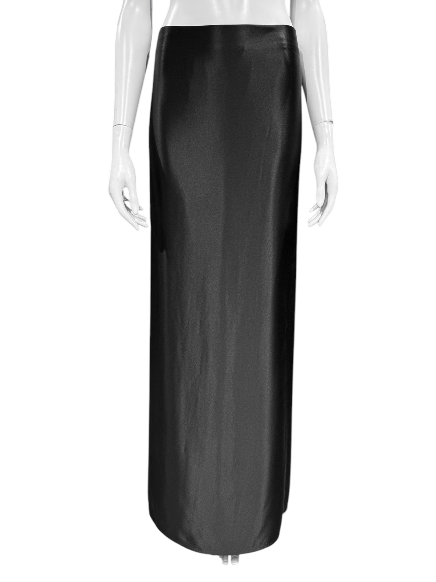 ALEXANDER MCQUEEN SS1999 «NO. 13» BLACK SILK MAXI SKIRT