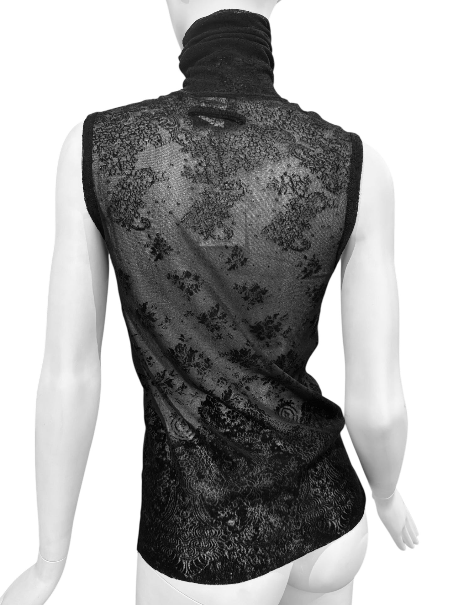 JEAN PAUL GAULTIER 2000s BLACK MESH TATTOO TANK TOP