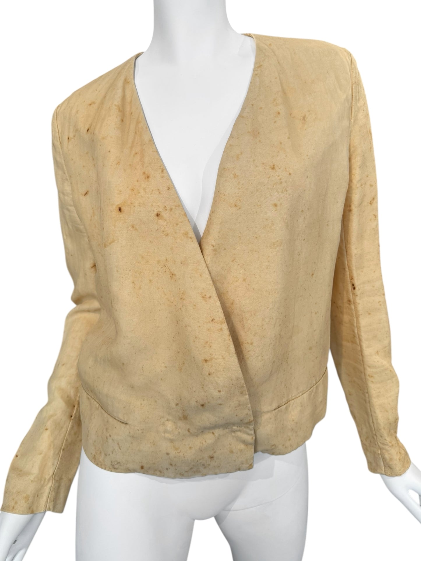 UMA WANG SS2019 YELLOW LINEN & SILK STAINED JACKET