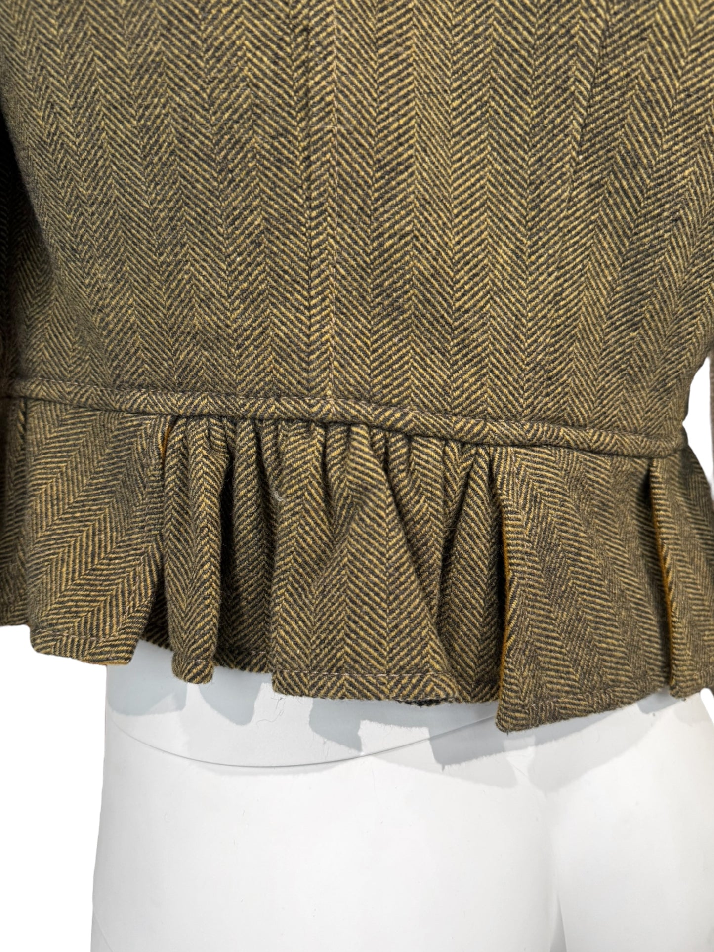 HIGH 2010s GREEN WOOL DOUBLE BREASTED JACKET