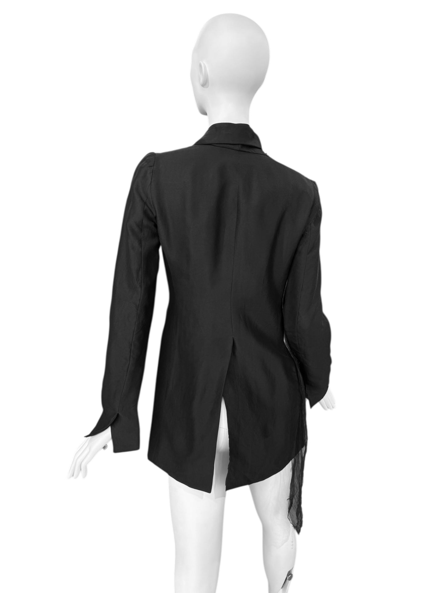 MARC LE BIHAN 1994 BLACK ASYMMETRICAL EMBELLISHED BLAZER