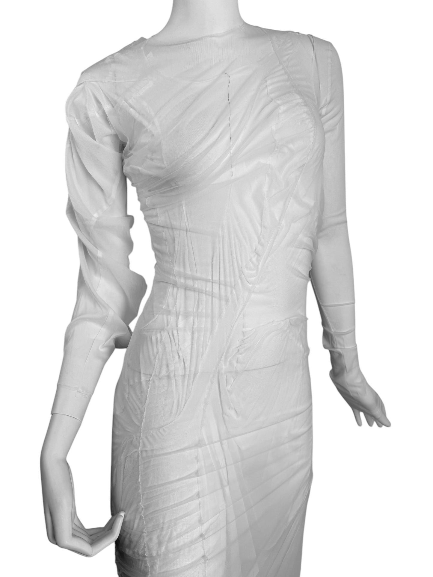 MAISON MARGIELA SS2021 BY GALLIANO WHITE SILK « WET » BRIDAL MAXI DRESS