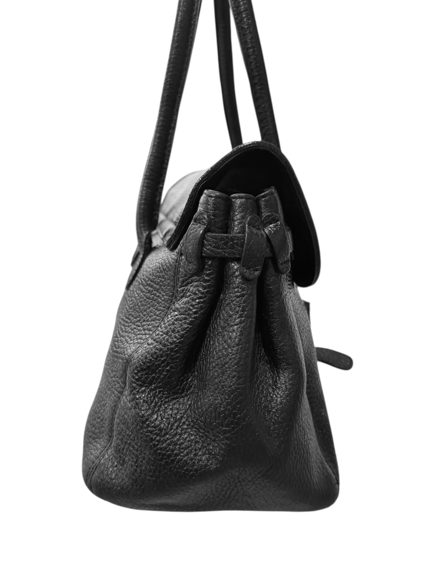 GIANFRANCO FERRE 2000s BLACK LEATHER BAG