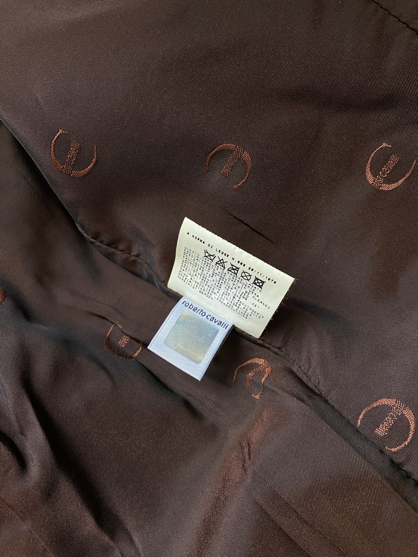 JUST CAVALLI FW2004 BROWN COWHIDE LEATHER COAT