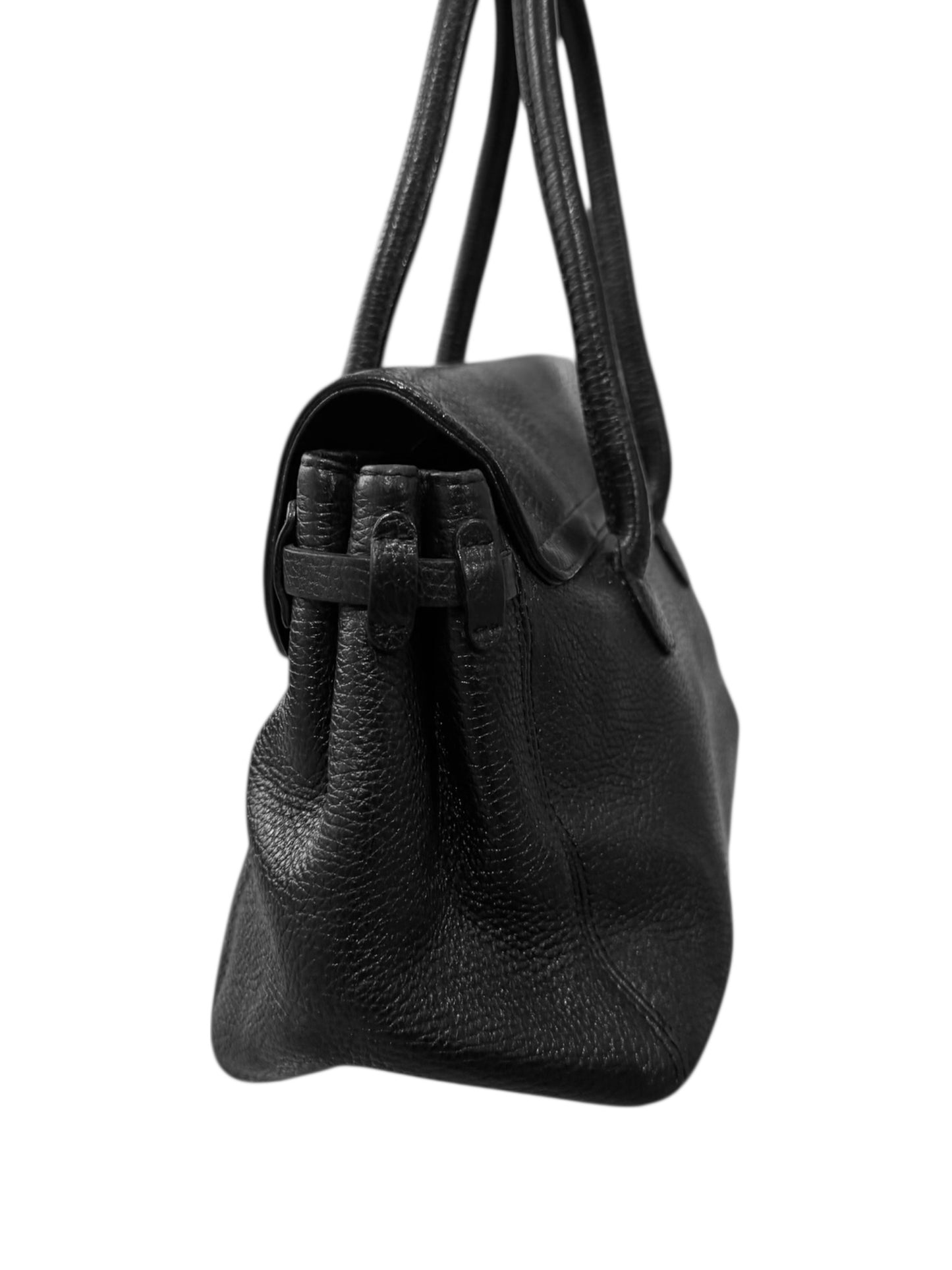 GIANFRANCO FERRE 2000s BLACK LEATHER BAG