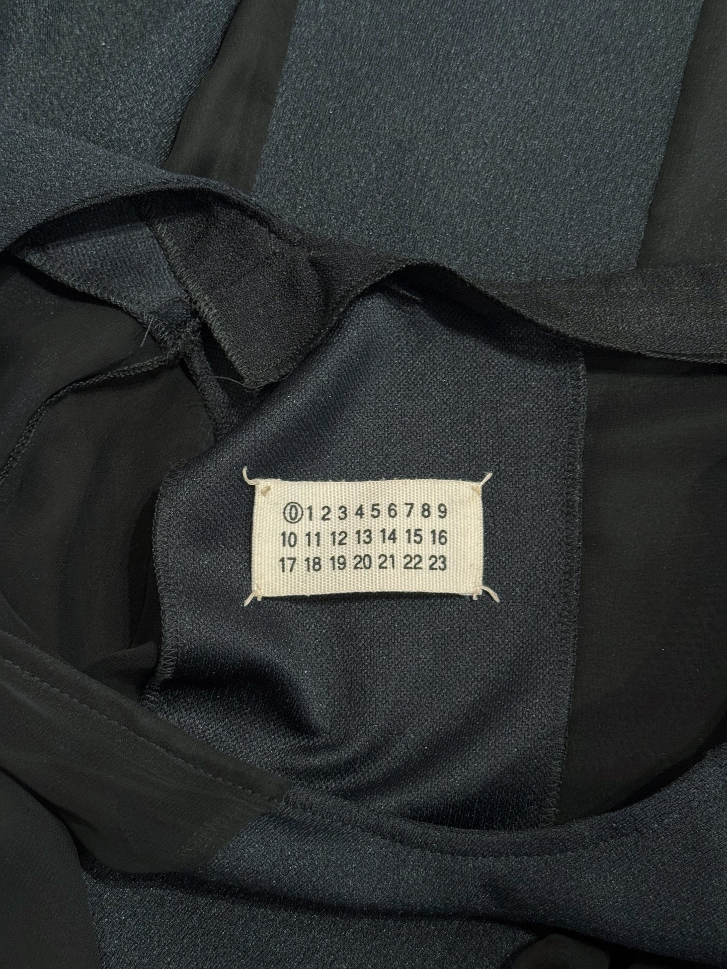 MAISON MARTIN MARGIELA SS2000 ARTISANAL BLACK & NAVY PANELS OVERSIZE DRESS