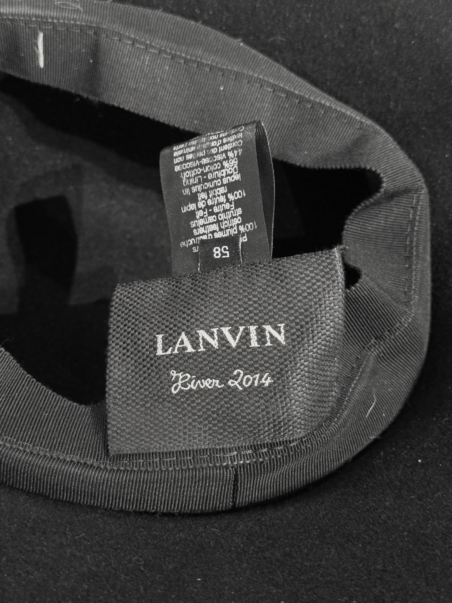 LANVIN FW2014 BY ALBER ELBAZ BLACK OSTRICH FEATHERS MAXI HAT