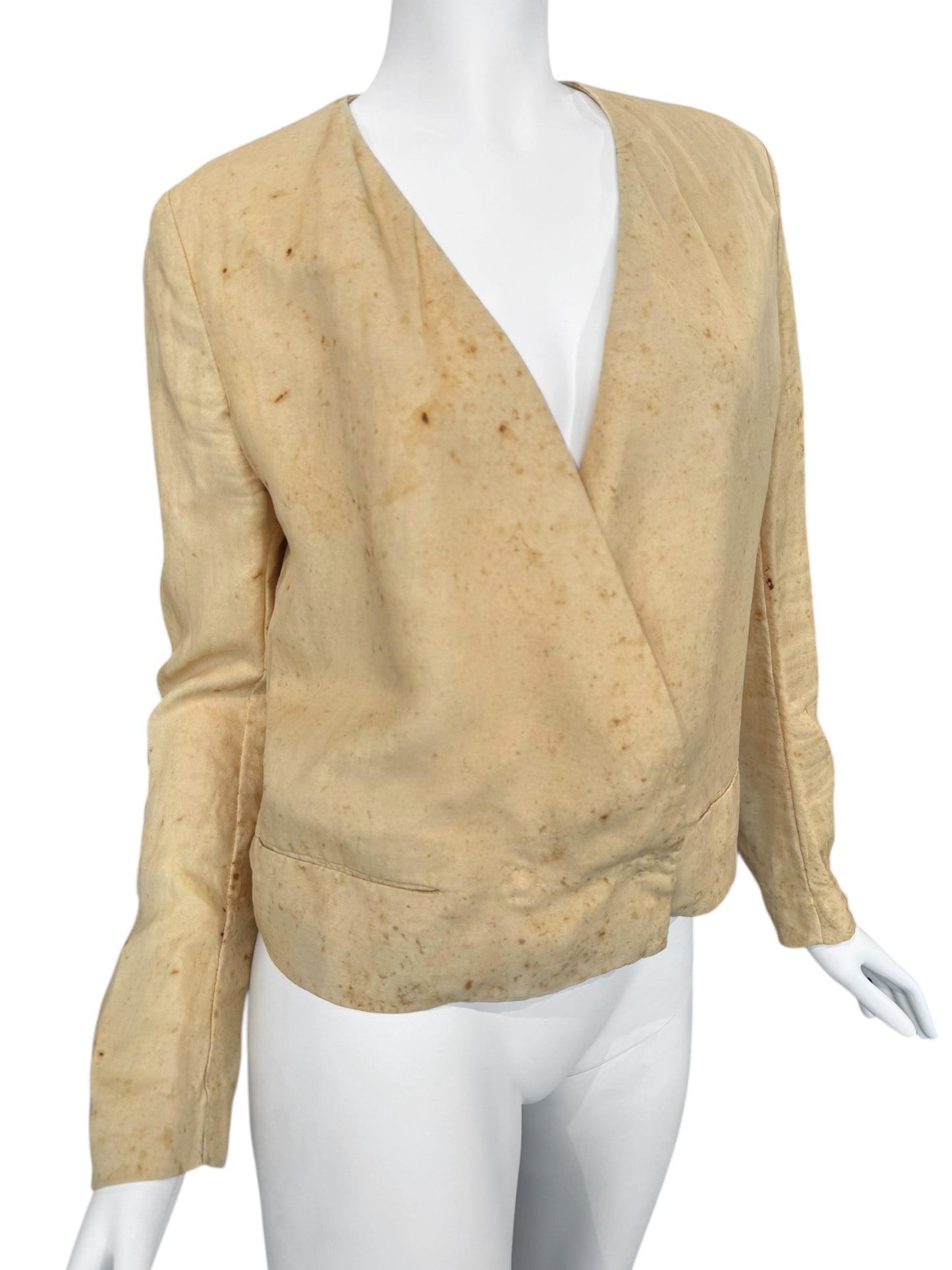 UMA WANG SS2019 YELLOW LINEN & SILK STAINED JACKET
