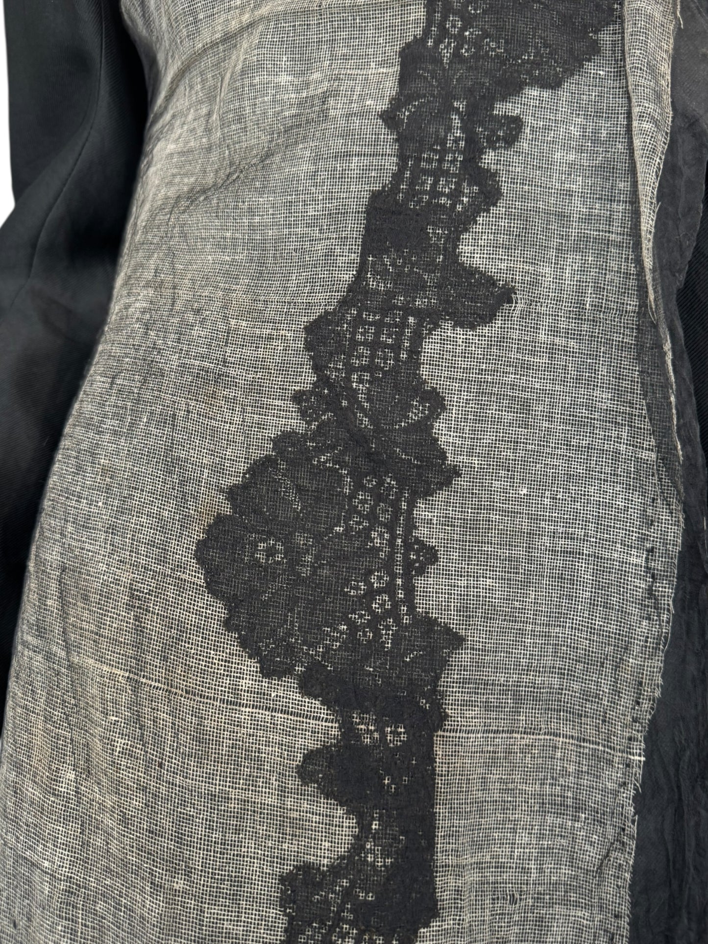 MARC LE BIHAN 1994 BLACK ASYMMETRICAL EMBELLISHED BLAZER