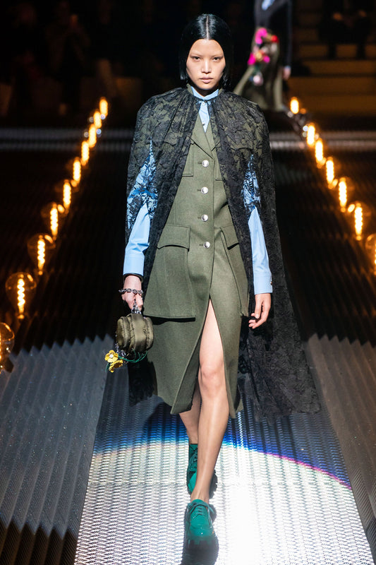 PRADA FW2019 BLACK LACE CAPE