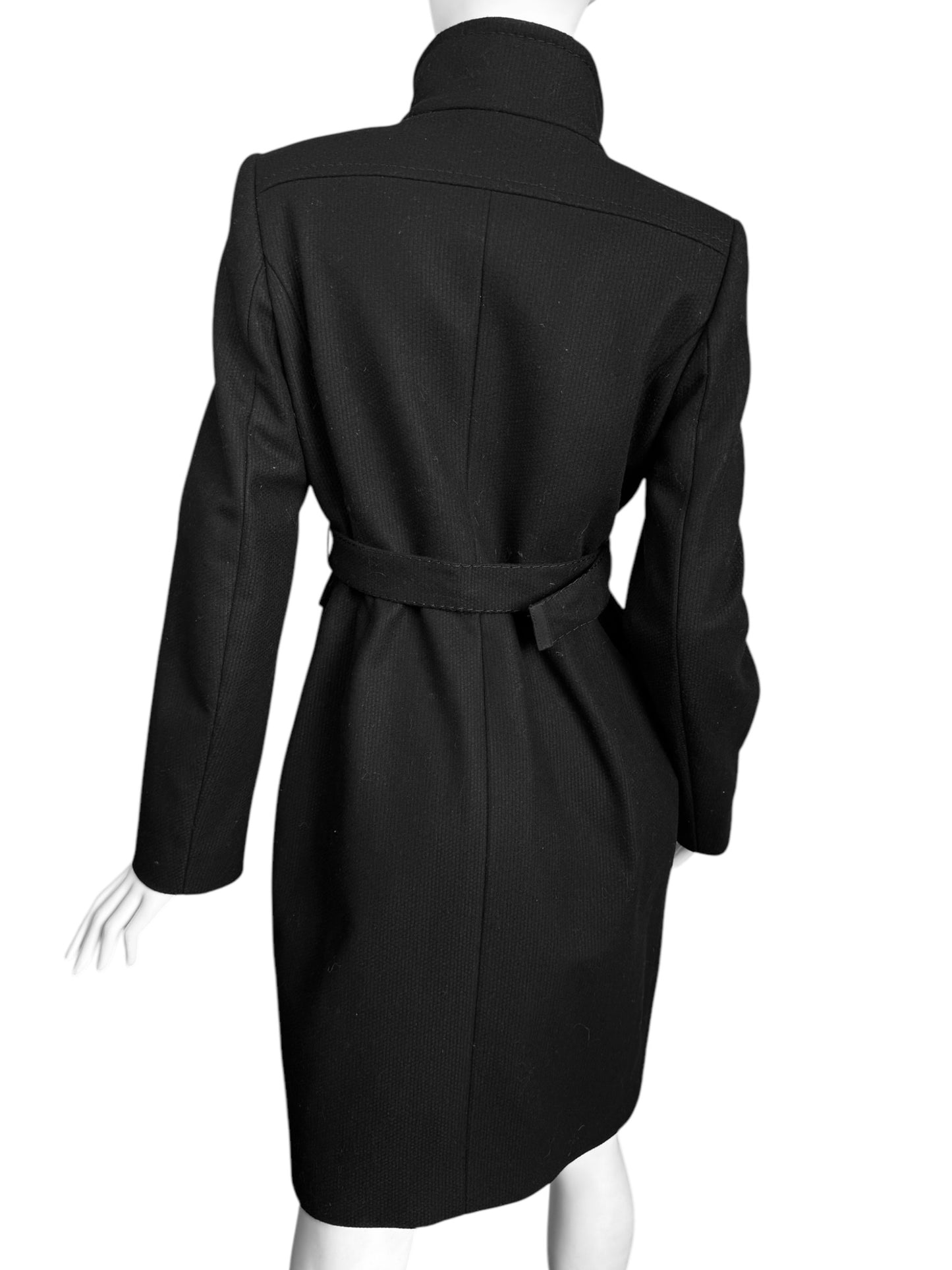 SPORTMAX 2010s BLACK DOUBLE BREASTED OFFICER COAT