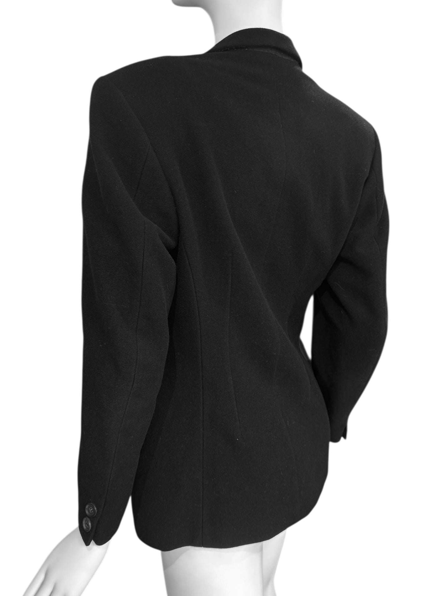 YOHJI YAMAMOTO 1980s BLACK WOOL DOUBLE BREASTED JACKET