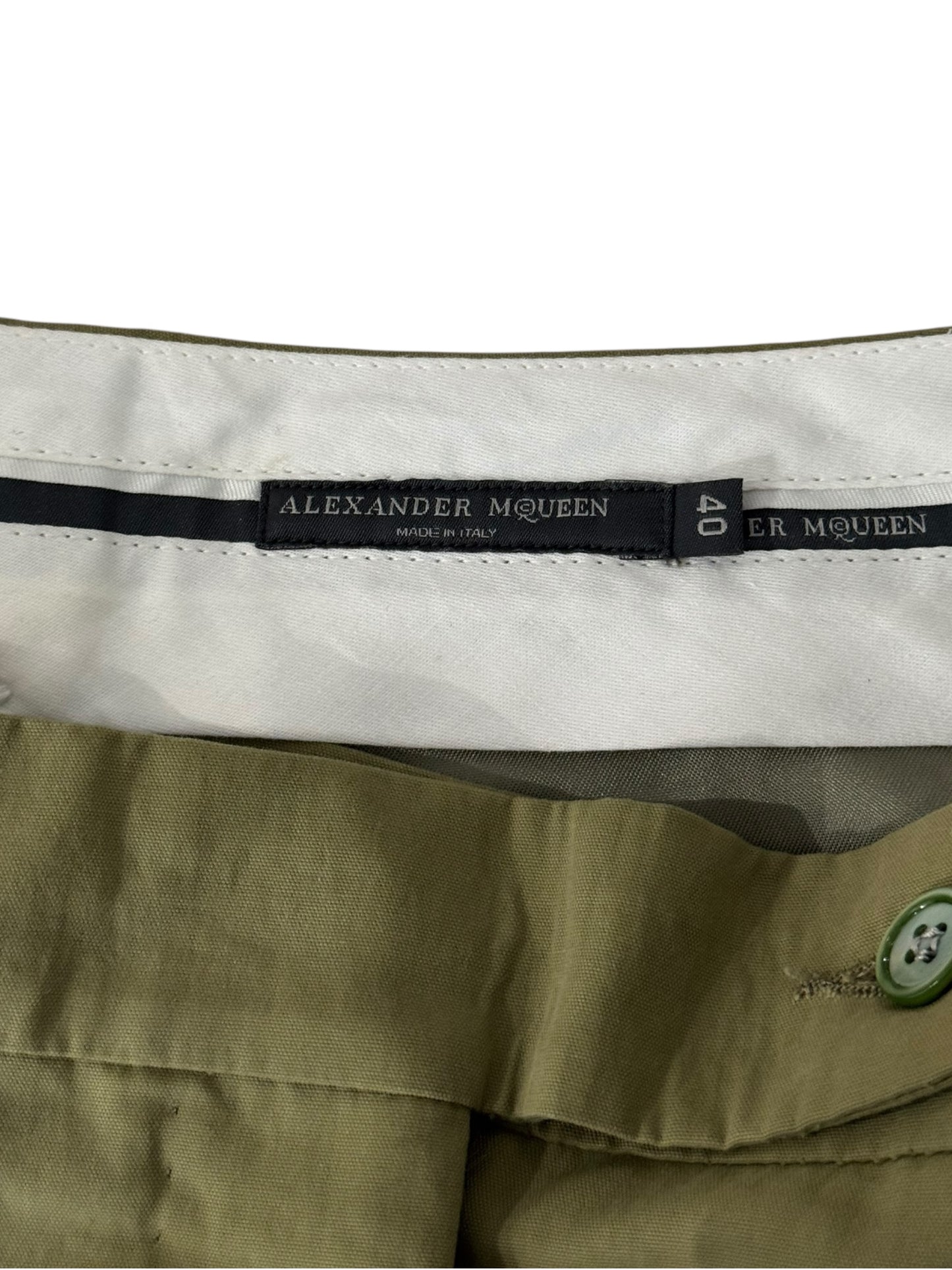 ALEXANDER MCQUEEN SS2005 «IT’S ONLY A GAME» GREEN MINI SHORTS