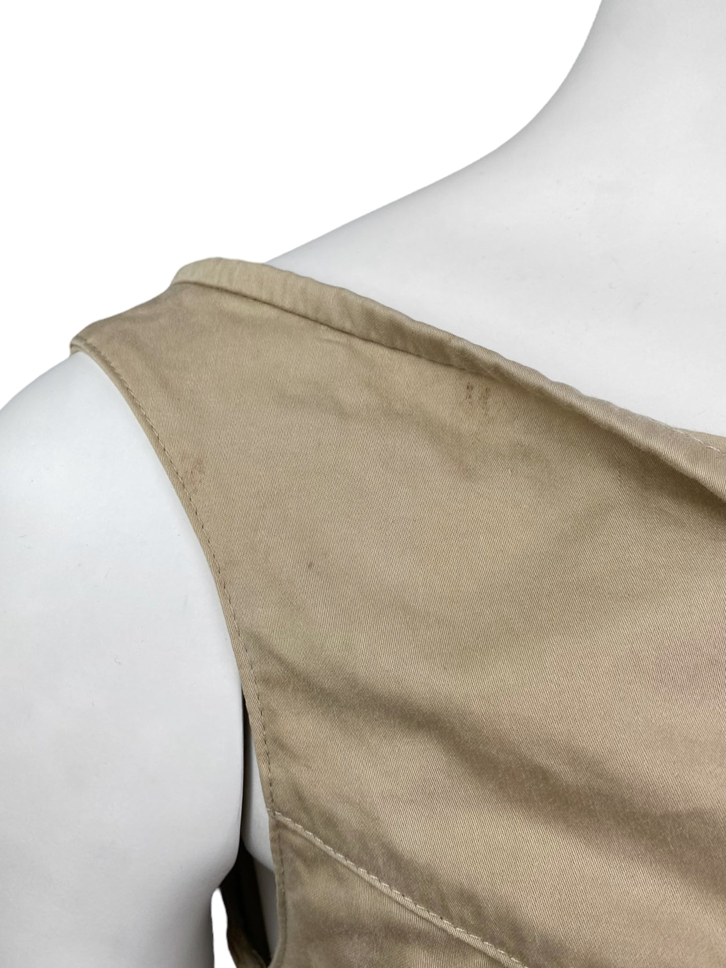 PLEIN SUD SS2003 BEIGE LACE-UP BONDAGE MIDI DRESS