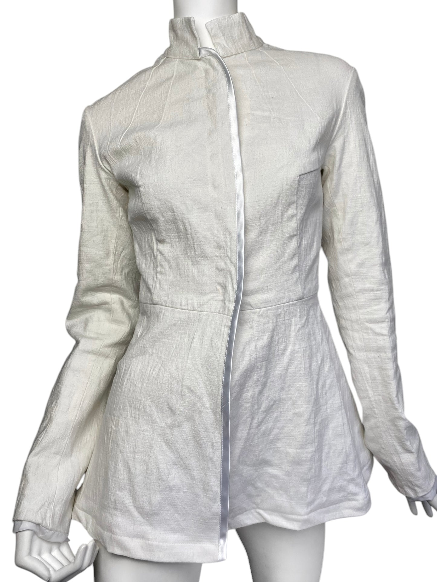 MARC LE BIHAN 2010s OFF-WHITE LINEN INSIDE OUT SEAM JACKET
