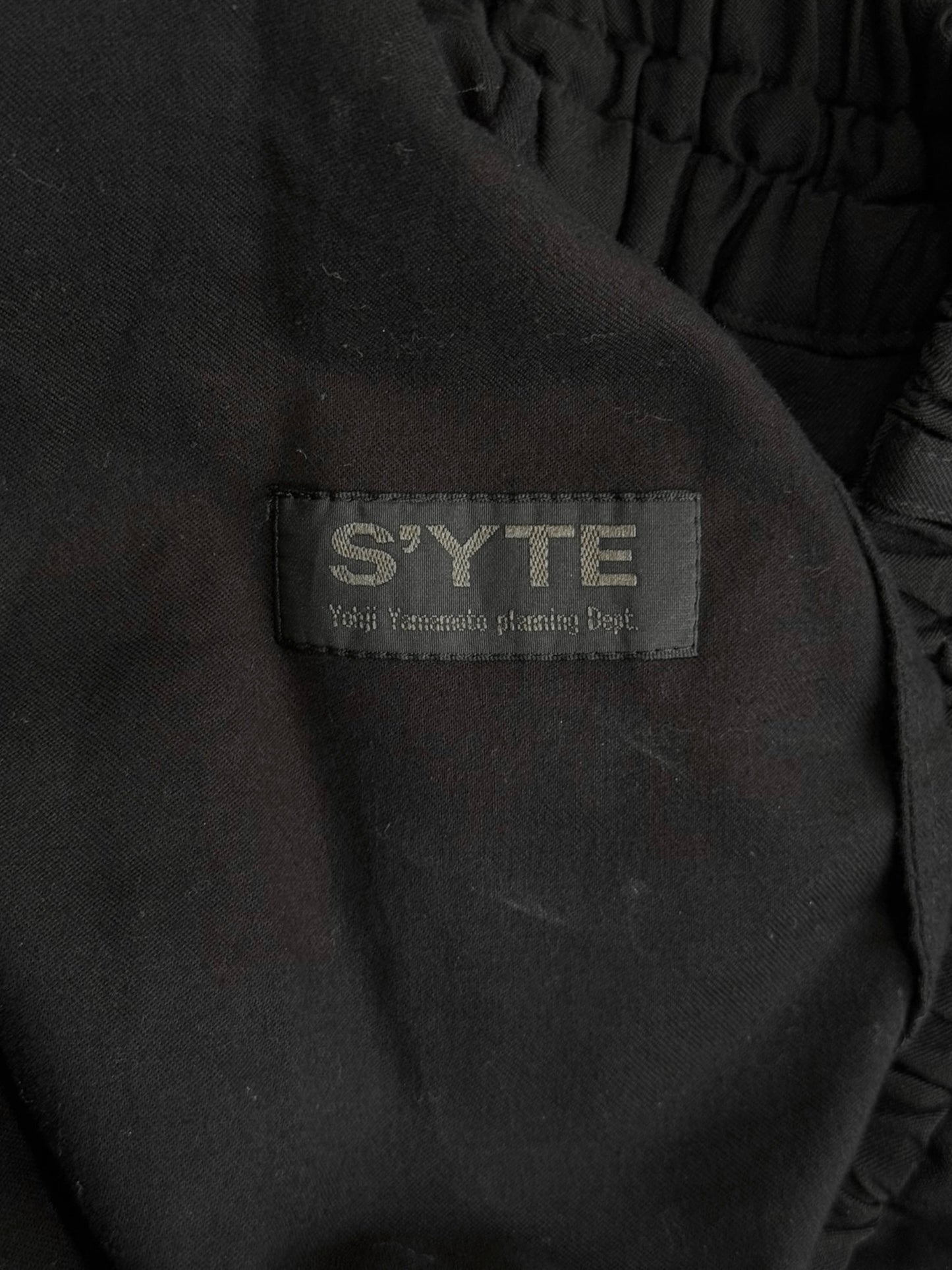 S’YTE YOHJI YAMAMOTO 2010s BLACK WOOL CULOTTE SKIRT