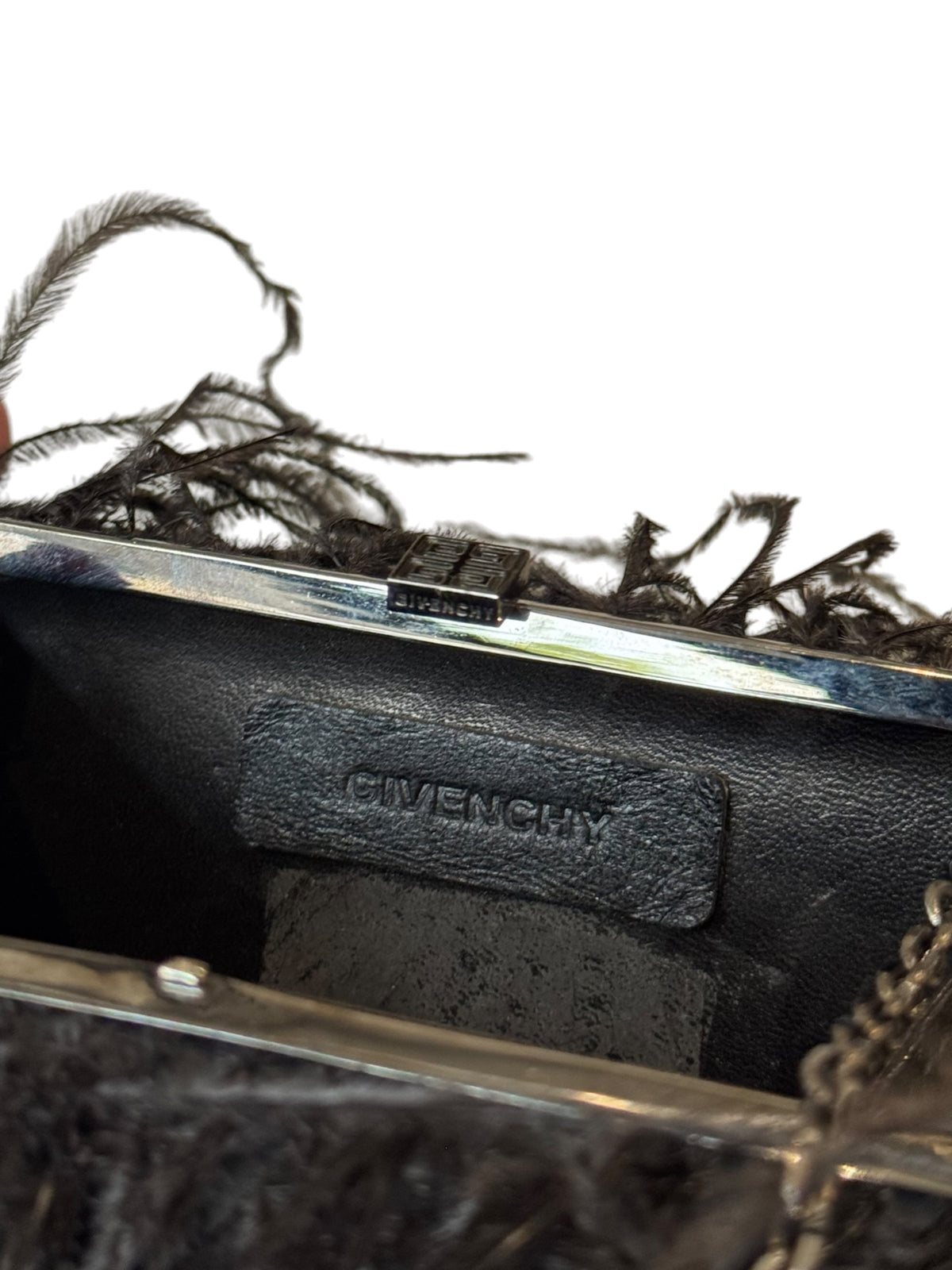 GIVENCHY PRE-FALL 2011 BY RICARDO TISCI BLACK & BROWN OSTRICH FEATHER BAG