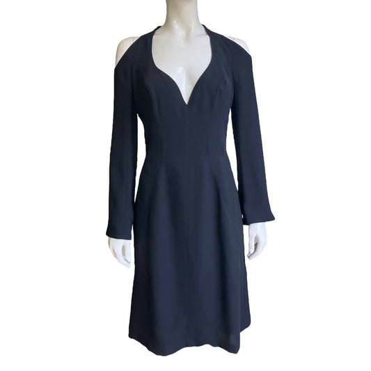 THIERRY MUGLER COUTURE 2000 BLACK COLD SHOULDER DRESS