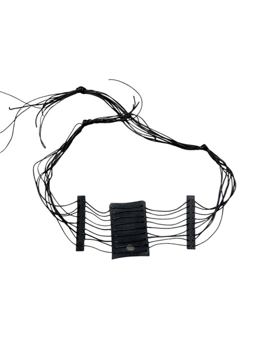 JEAN PAUL GAULTIER 1990s BLACK LEATHER MASSAI CHOKER